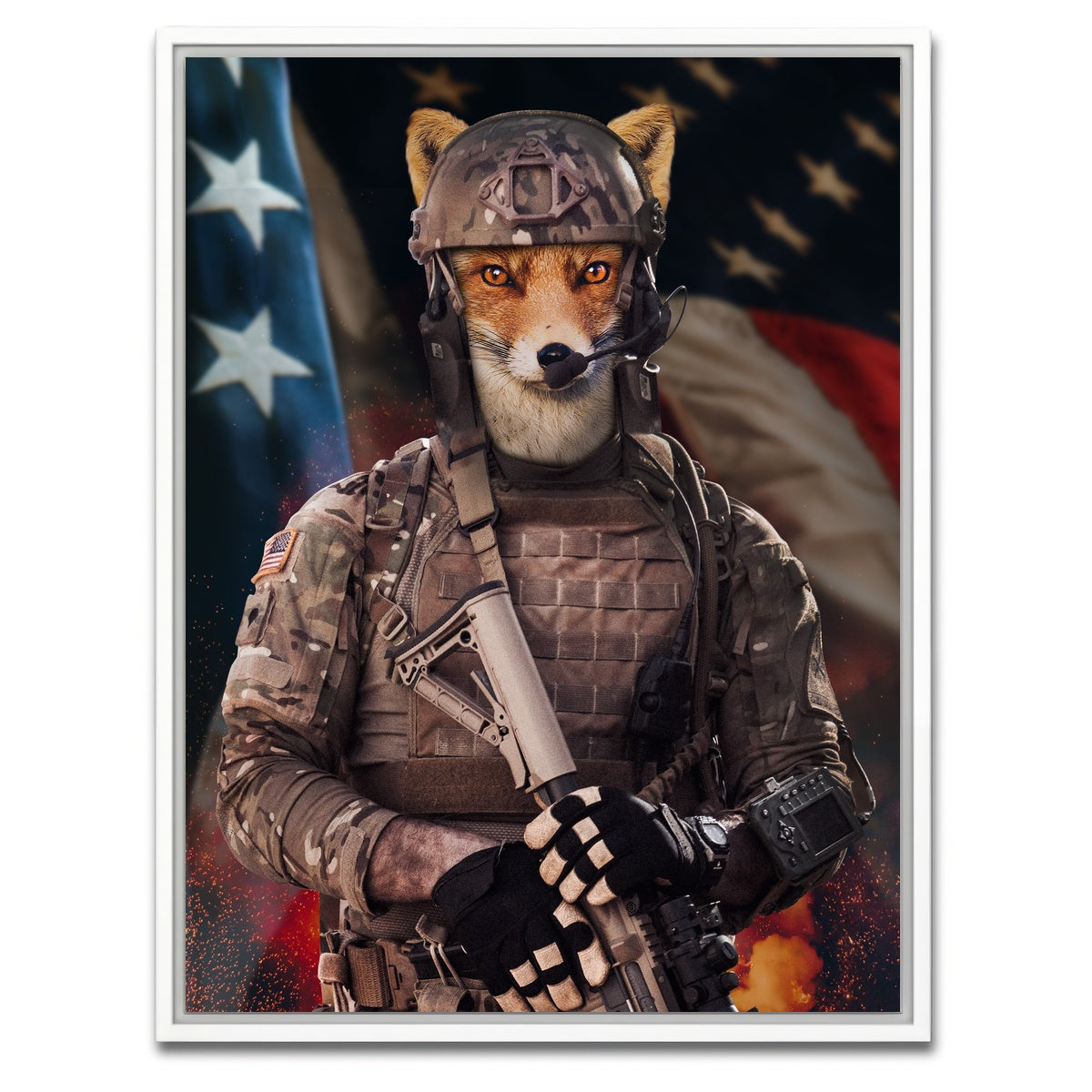 AUTO-MOCKUP WHITE | Fox Soldier | 1 Piece | White Framed Canvas | group=3x4