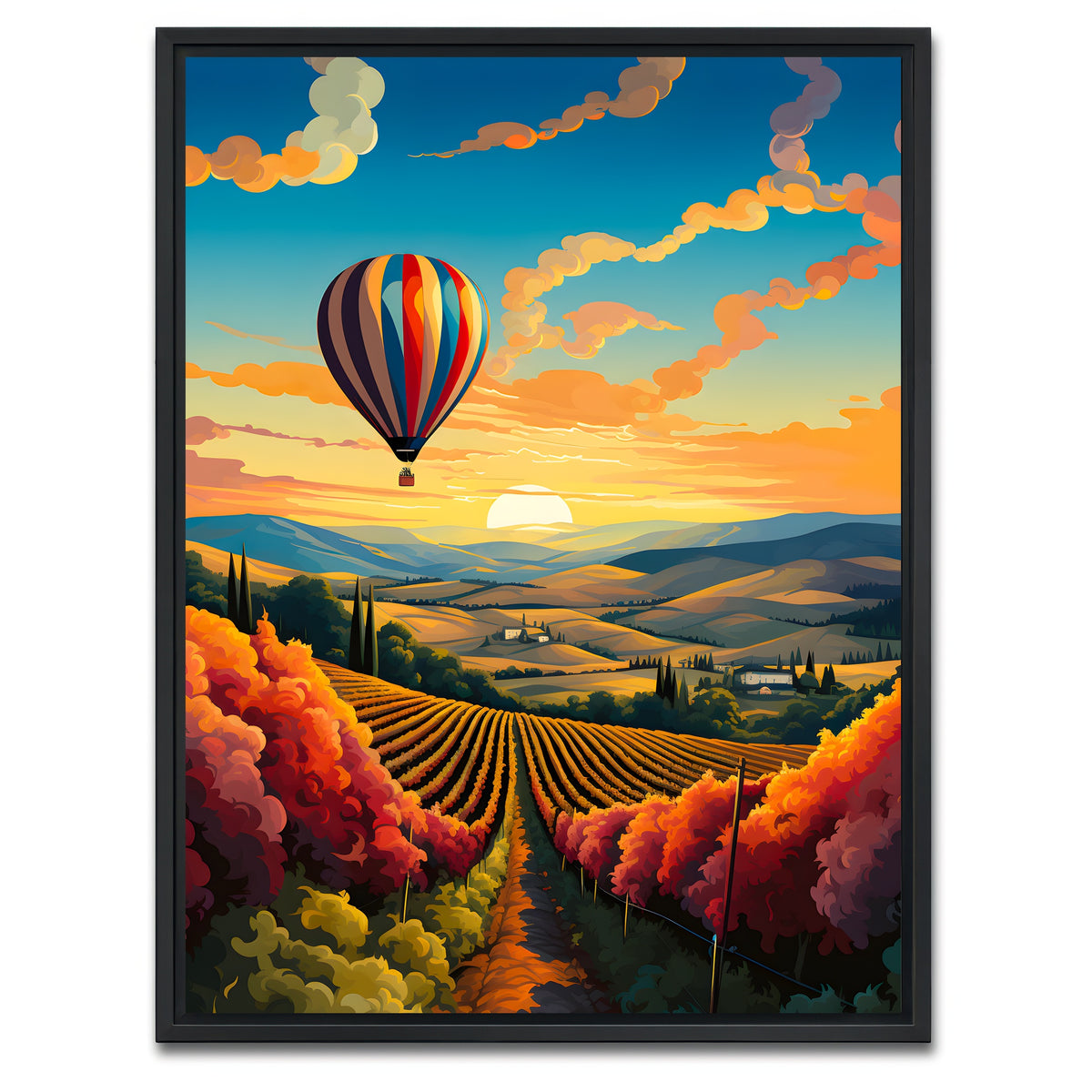 AUTO-MOCKUP WHITE | France - French Vineyards | 1 Piece | Black Framed Canvas | group=3x4