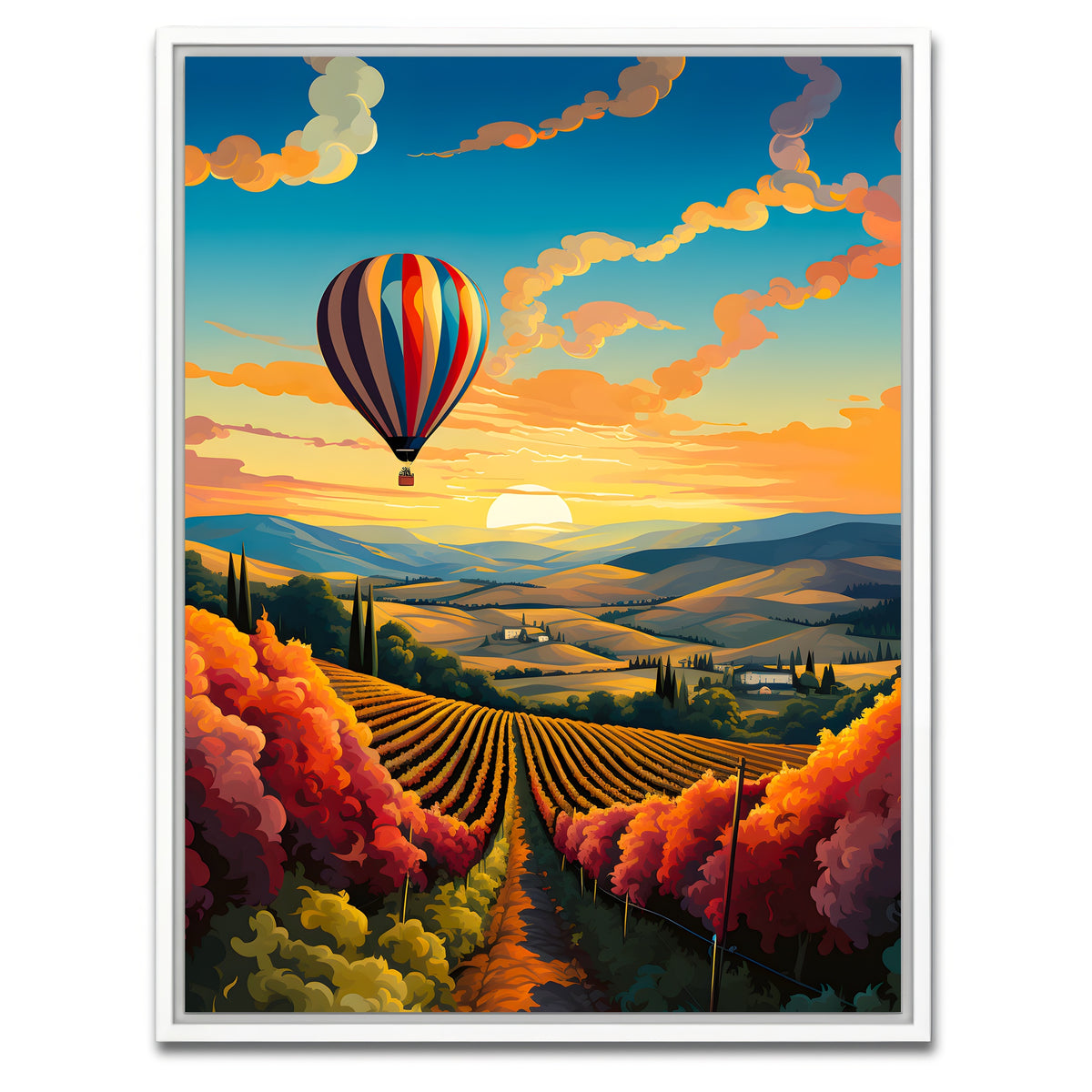 AUTO-MOCKUP WHITE | France - French Vineyards | 1 Piece | White Framed Canvas | group=3x4