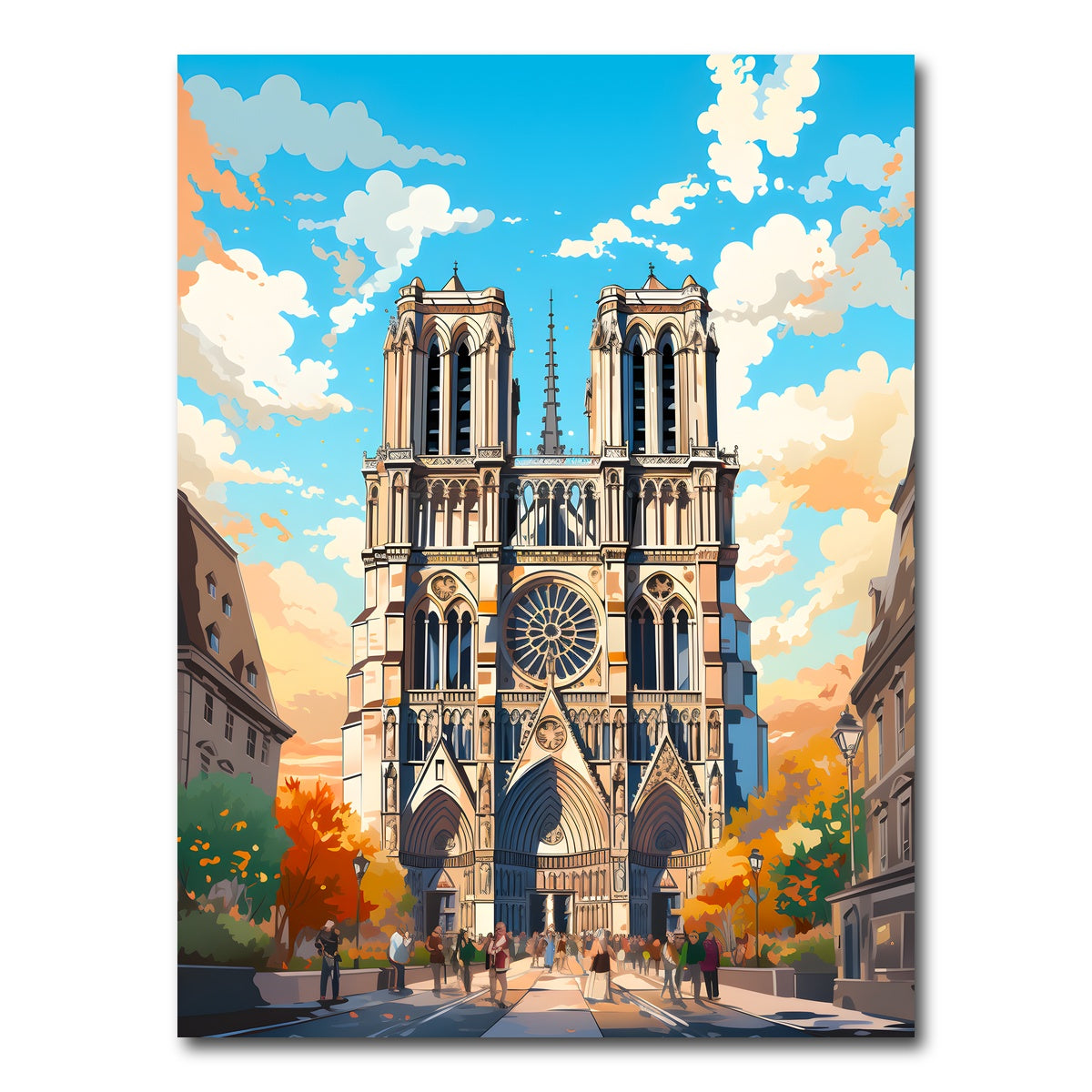 AUTO-MOCKUP WHITE | France - Notre Dame Cathedral | 1 Piece | Gallery Wrap Canvas | group=3x4