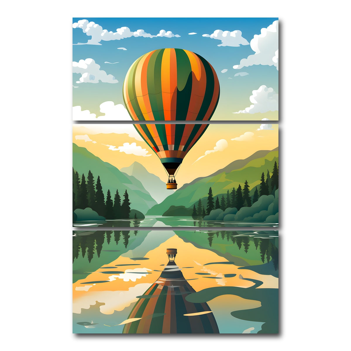 AUTO-MOCKUP WHITE | France - Serre-Poncon Lake | 3 Piece | Gallery Wrap Canvas | group=12x24_stacked