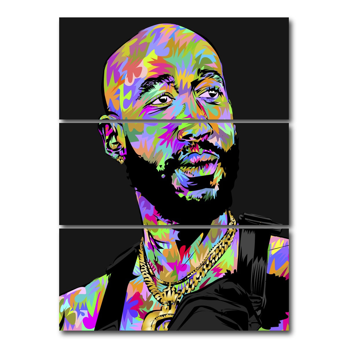 AUTO-MOCKUP WHITE | Freddie Gibbs | 3 Piece | Gallery Wrap Canvas | group=8x18_stacked