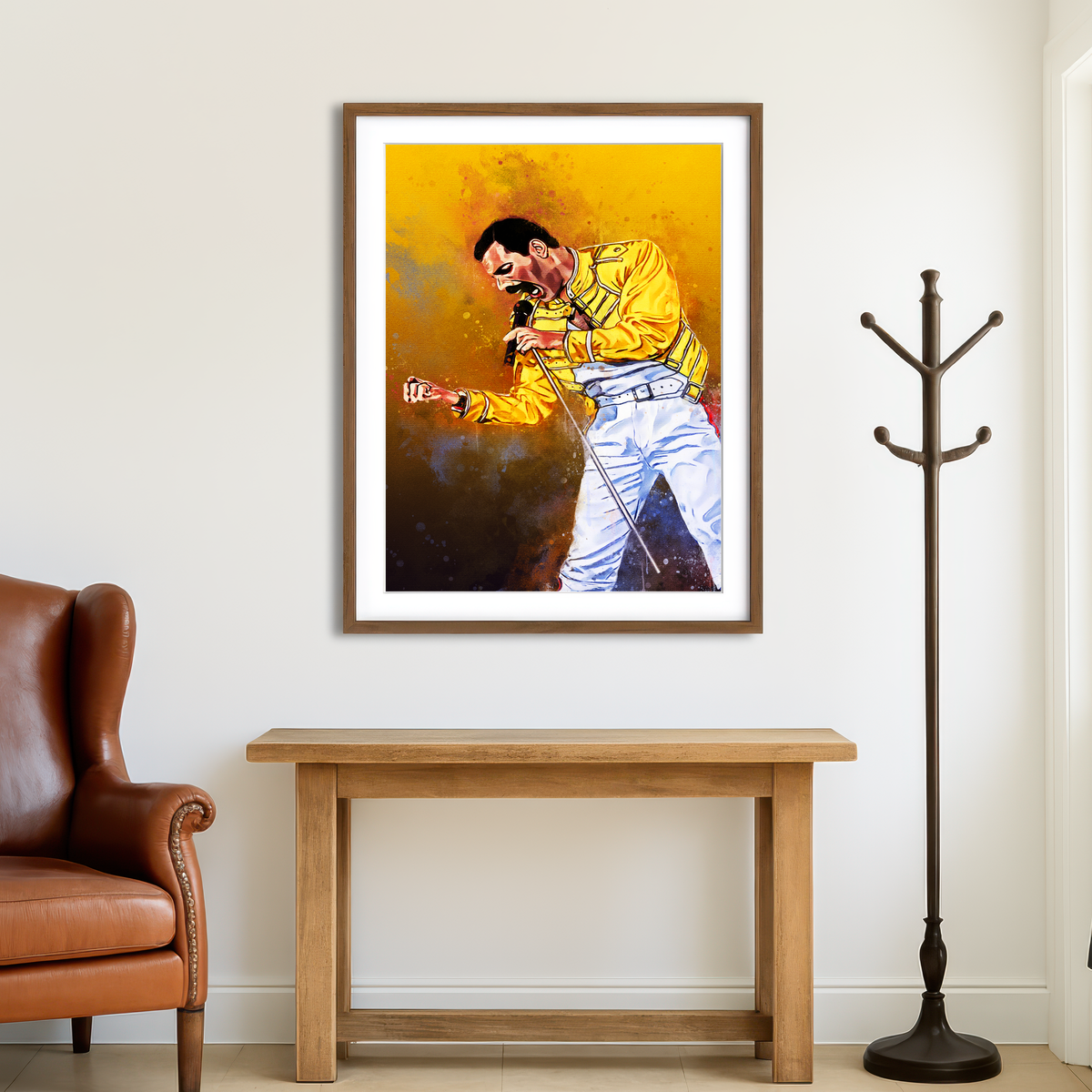 AUTO-MOCKUP ROOM | Freddie Mercury Painting Wall Art