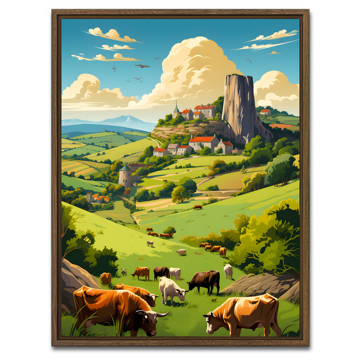 AUTO-MOCKUP WHITE | French Countryside | 1 Piece | Walnut Framed Canvas | group=3x4