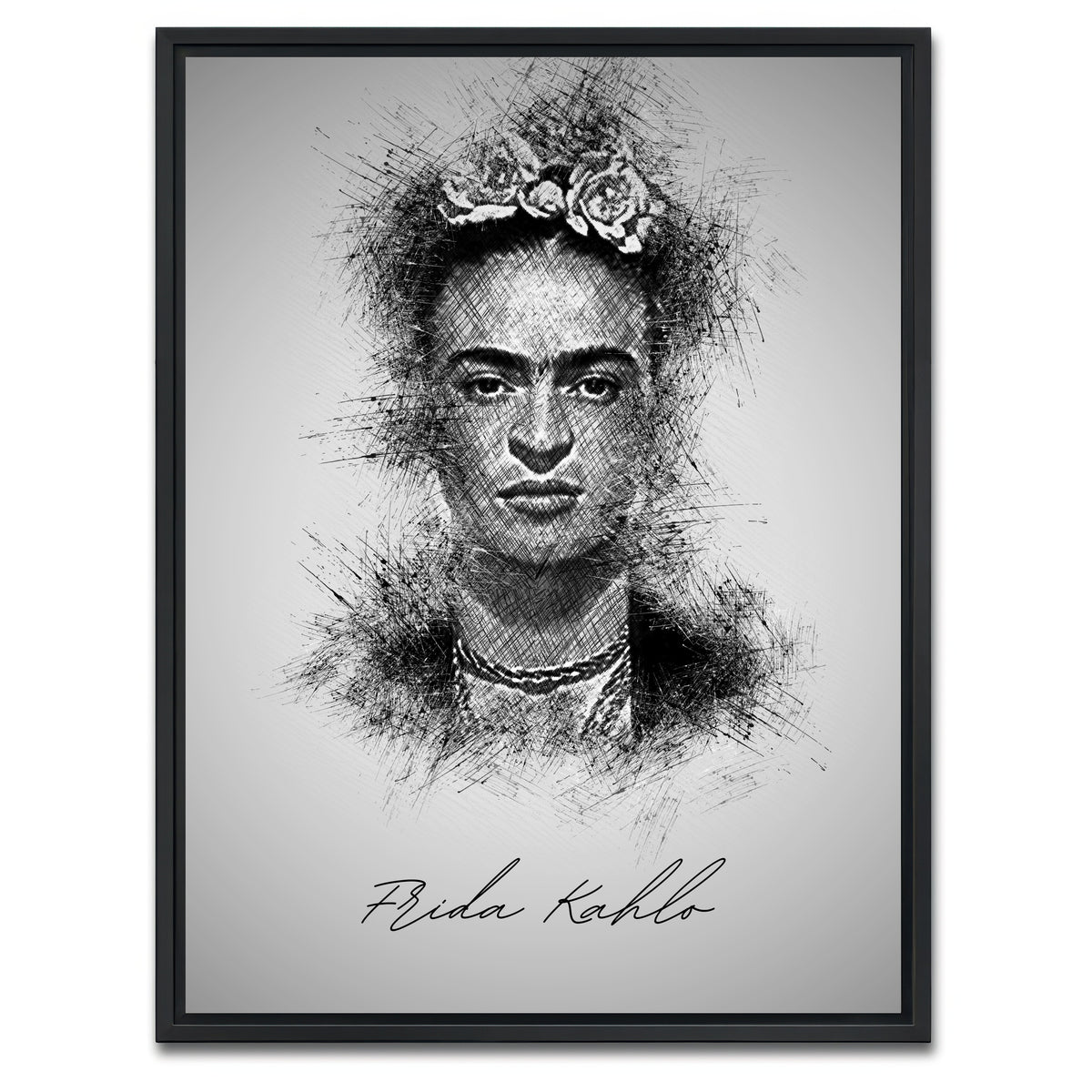 AUTO-MOCKUP WHITE | Frida Kahlo | 1 Piece | Black Framed Canvas | group=3x4