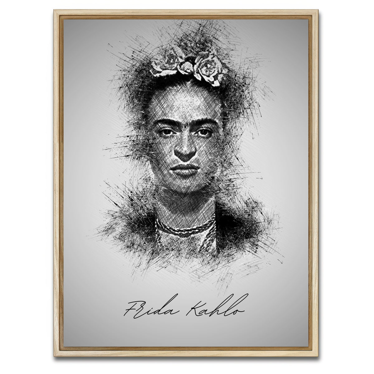AUTO-MOCKUP WHITE | Frida Kahlo | 1 Piece | Natural Framed Canvas | group=3x4