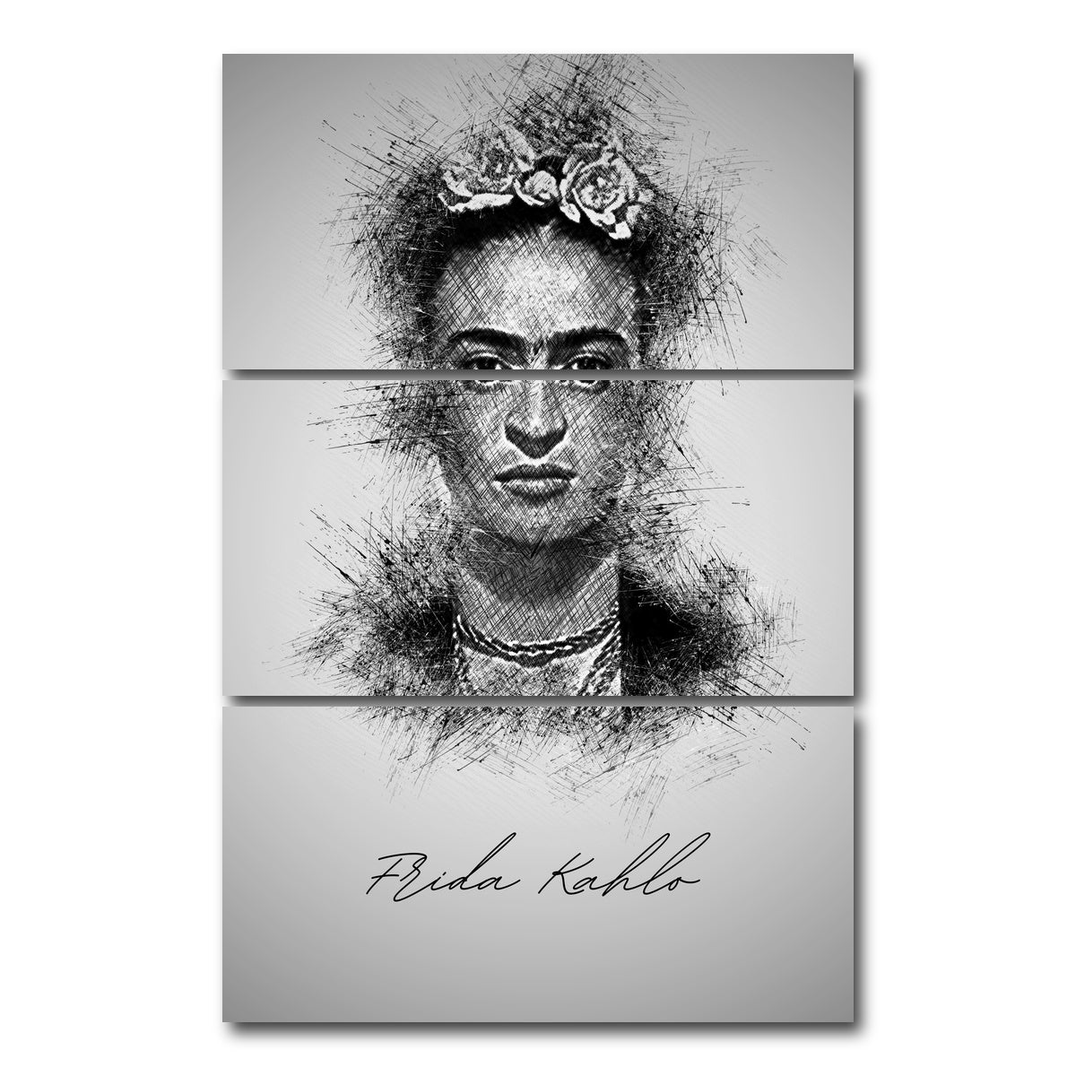 AUTO-MOCKUP WHITE | Frida Kahlo | 3 Piece | Gallery Wrap Canvas | group=12x24_stacked