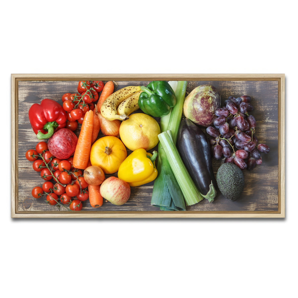 AUTO-MOCKUP WHITE | Fruits & Vegetables | 1 Piece | Natural Framed Canvas | group=2x1