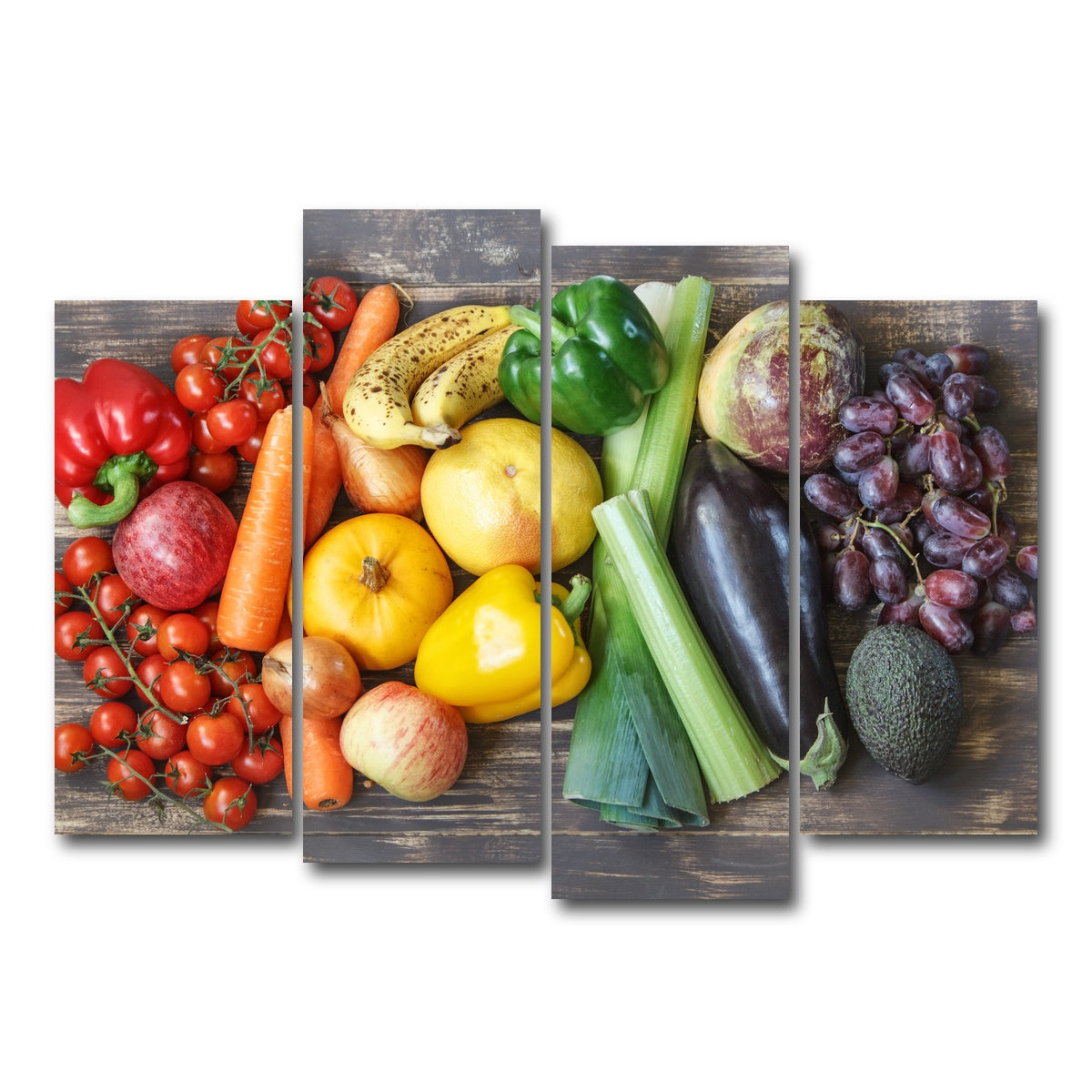 AUTO-MOCKUP WHITE | Fruits & Vegetables | 4 Piece | Gallery Wrap Canvas | group=4_normal