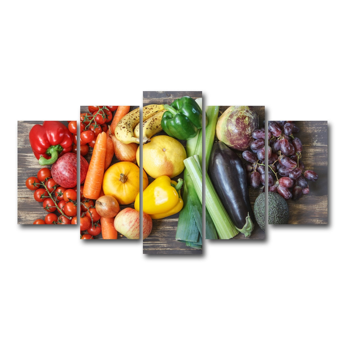 AUTO-MOCKUP WHITE | Fruits & Vegetables | 5 Piece | Gallery Wrap Canvas | group=5_normal