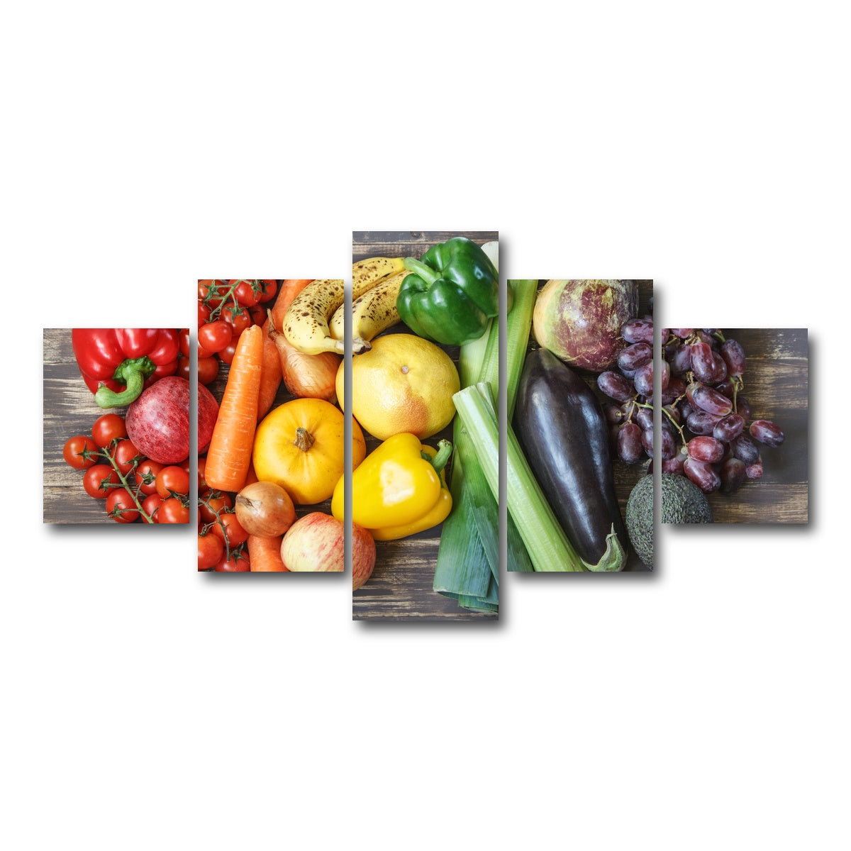 AUTO-MOCKUP WHITE | Fruits & Vegetables | 5 Piece | Gallery Wrap Canvas | group=5_short