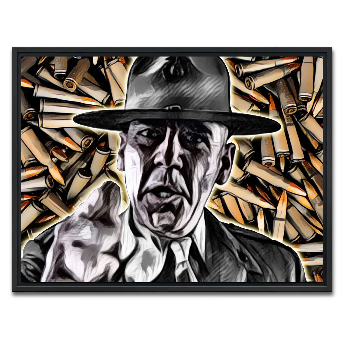 AUTO-MOCKUP WHITE | Full Metal Jacket Bullets | 1 Piece | Black Framed Canvas | group=4x3