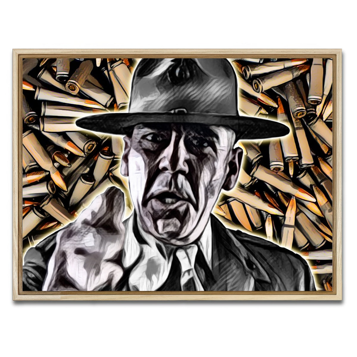 AUTO-MOCKUP WHITE | Full Metal Jacket Bullets | 1 Piece | Natural Framed Canvas | group=4x3