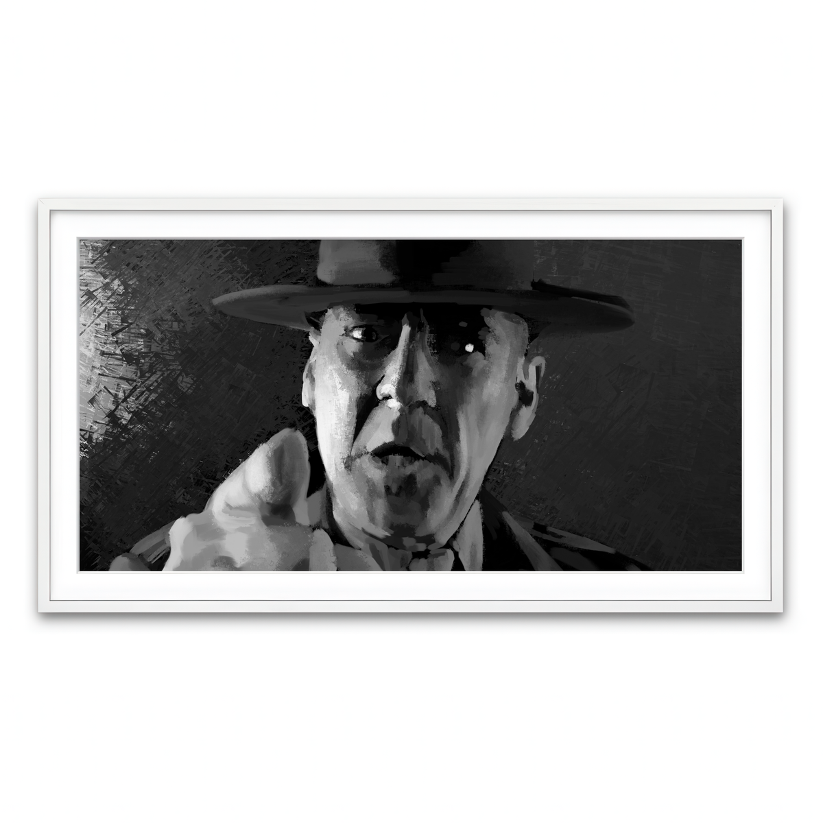 Framed Print 2x1 White