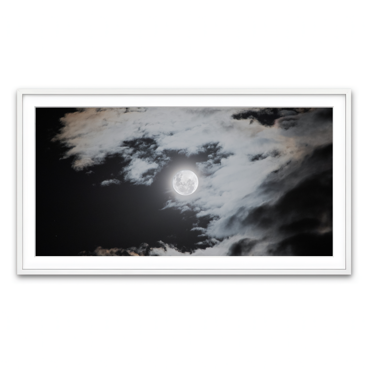 Framed Print 2x1 White