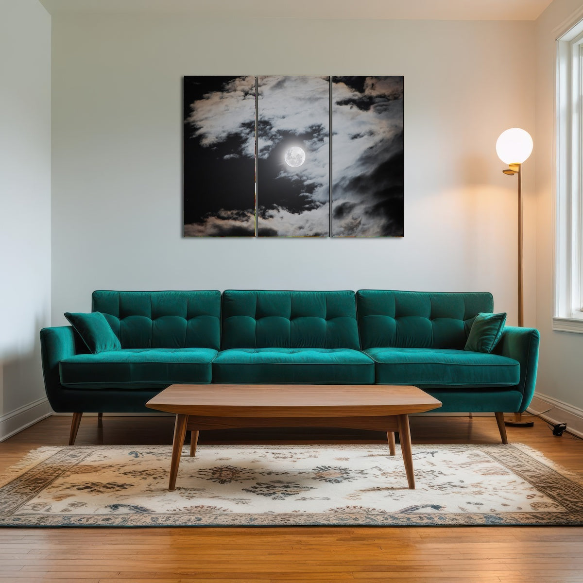 AUTO-MOCKUP ROOM | Full moon behind clouds