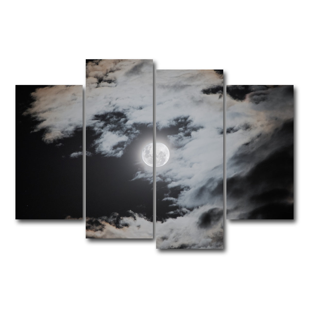 AUTO-MOCKUP WHITE | Full moon behind clouds | 4 Piece | Gallery Wrap Canvas | group=4_short