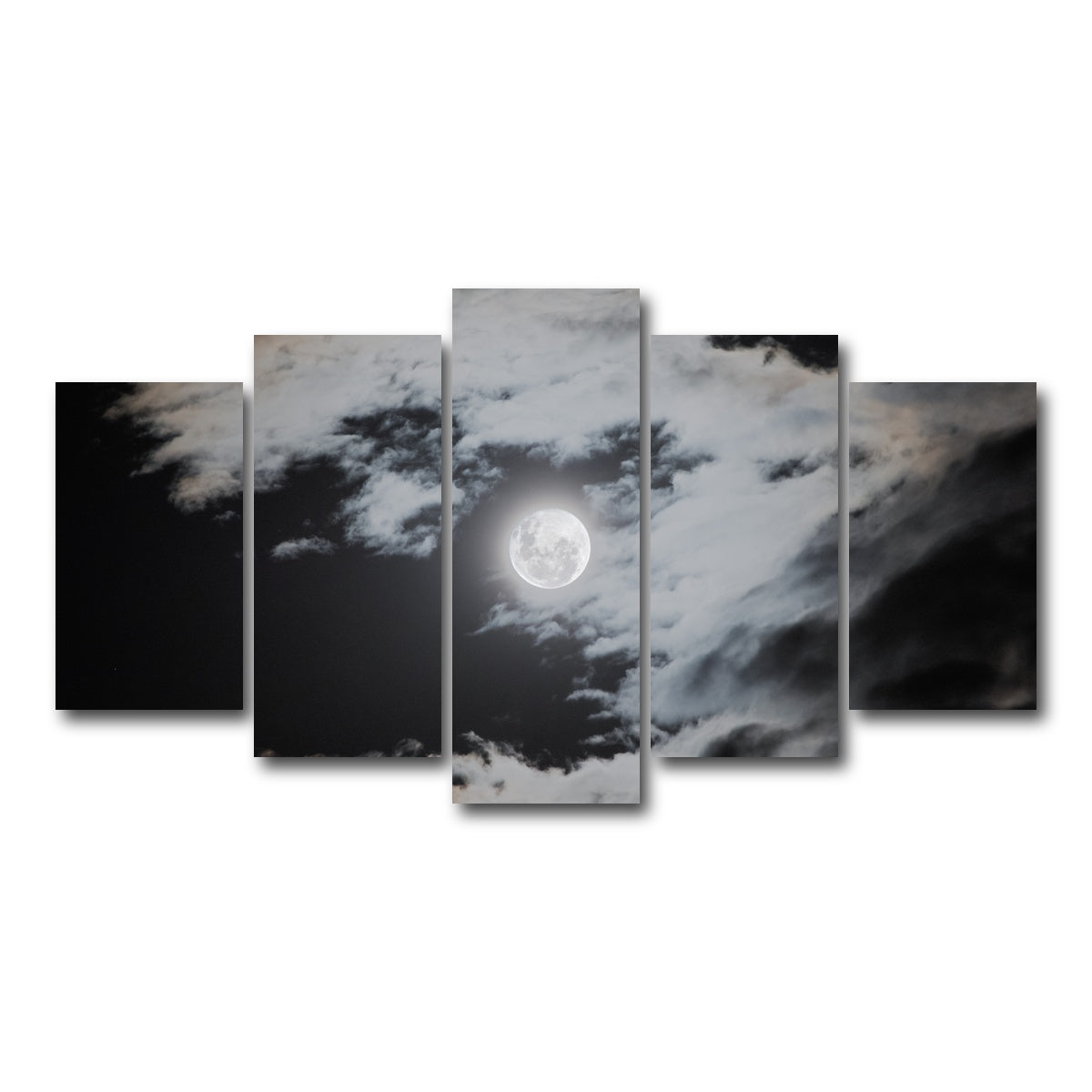 AUTO-MOCKUP WHITE | Full moon behind clouds | 5 Piece | Gallery Wrap Canvas | group=5_normal