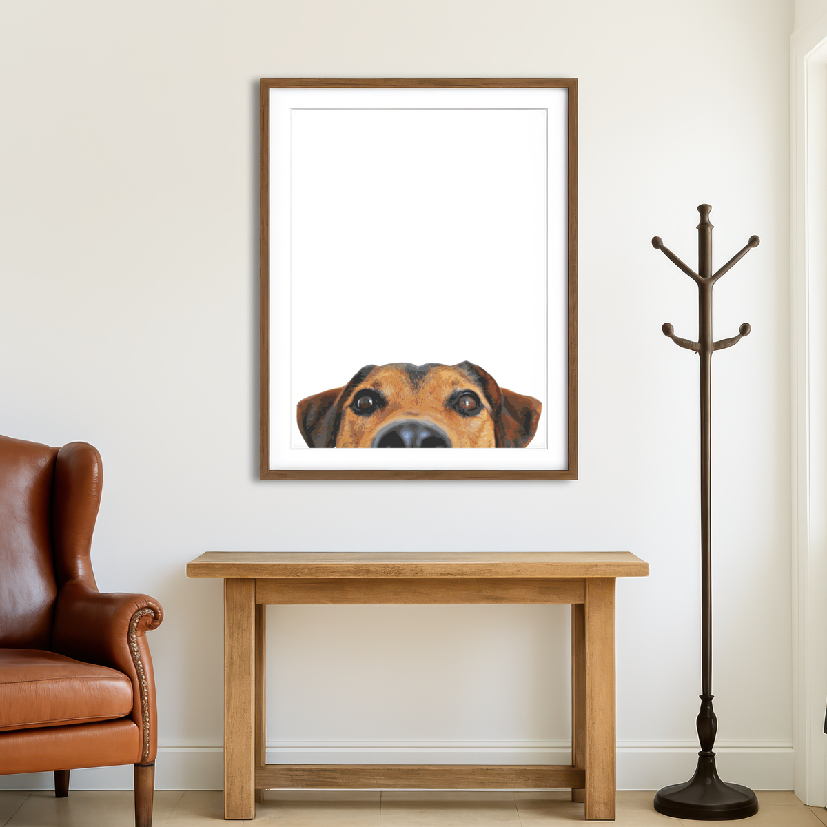 AUTO-MOCKUP ROOM | Funny Dog Face Wall Art