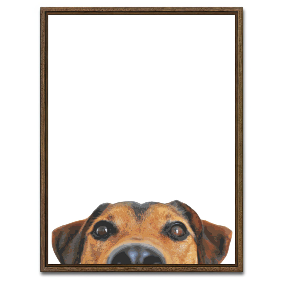 AUTO-MOCKUP WHITE | Funny Dog Face | 1 Piece | Walnut Framed Canvas | group=3x4