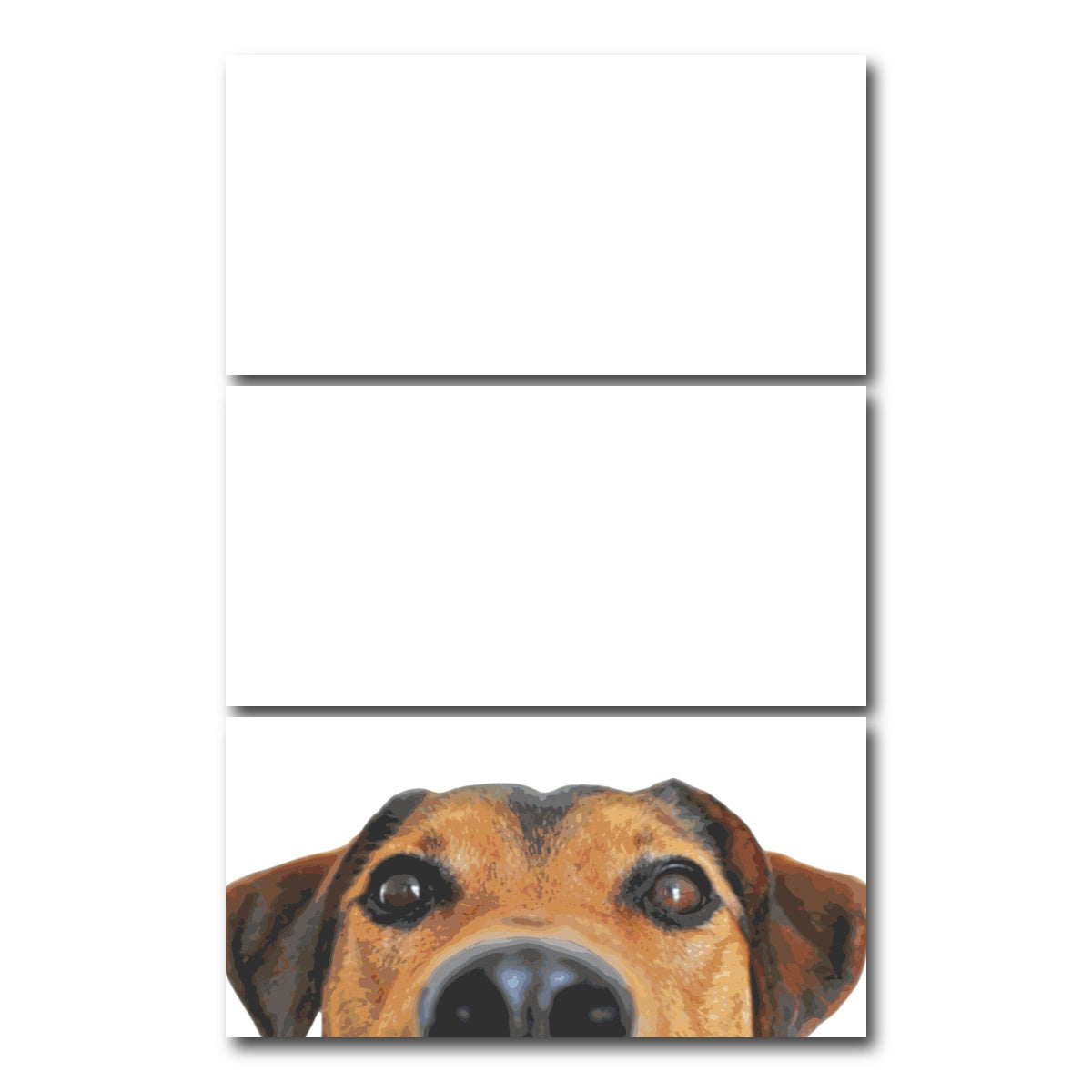 AUTO-MOCKUP WHITE | Funny Dog Face | 3 Piece | Gallery Wrap Canvas | group=12x24_stacked