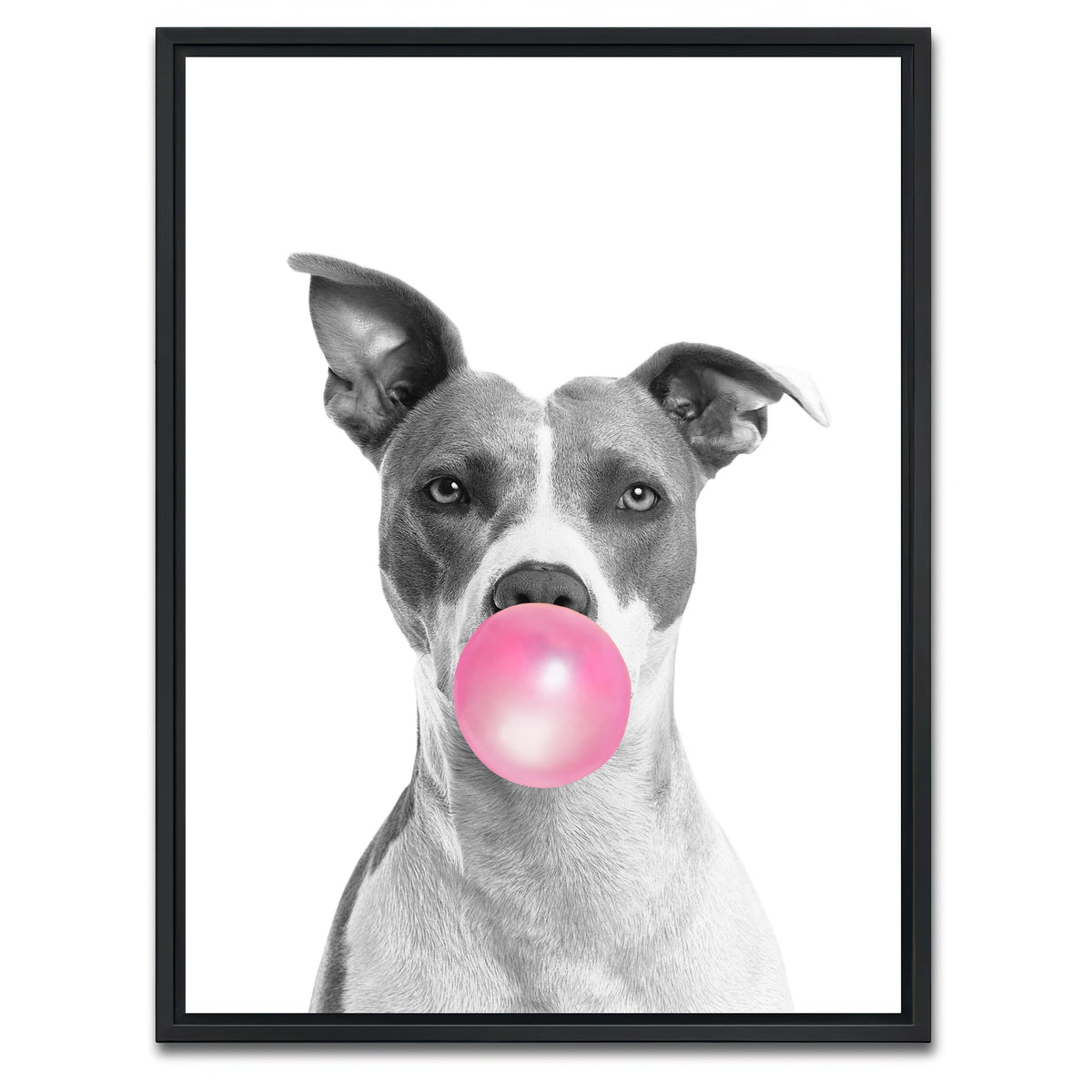 AUTO-MOCKUP WHITE | Funny Dog | 1 Piece | Black Framed Canvas | group=3x4