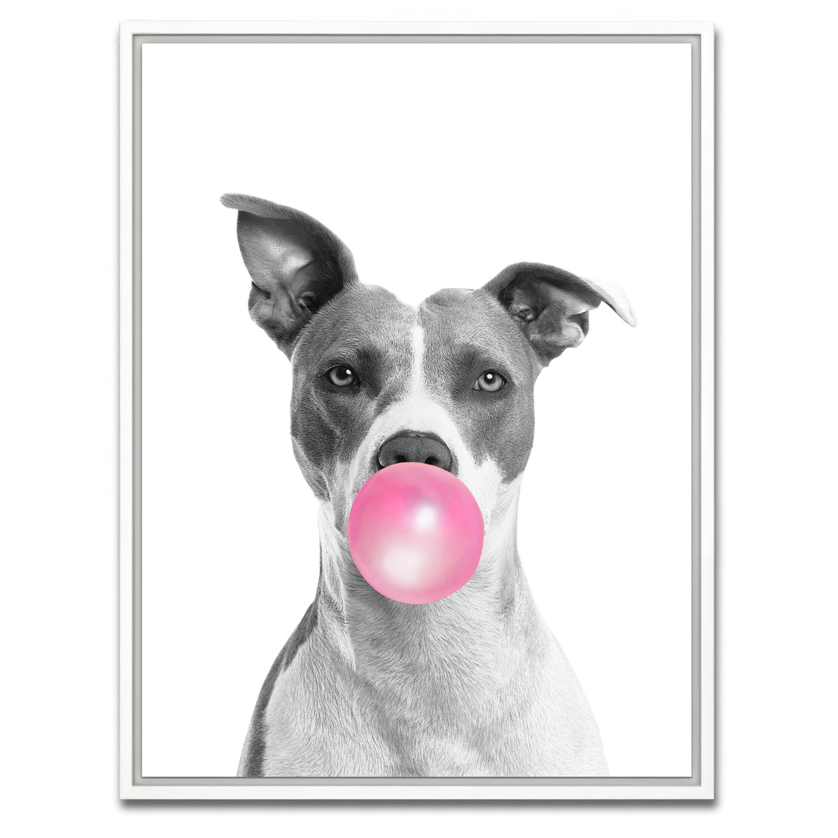 AUTO-MOCKUP WHITE | Funny Dog | 1 Piece | White Framed Canvas | group=3x4