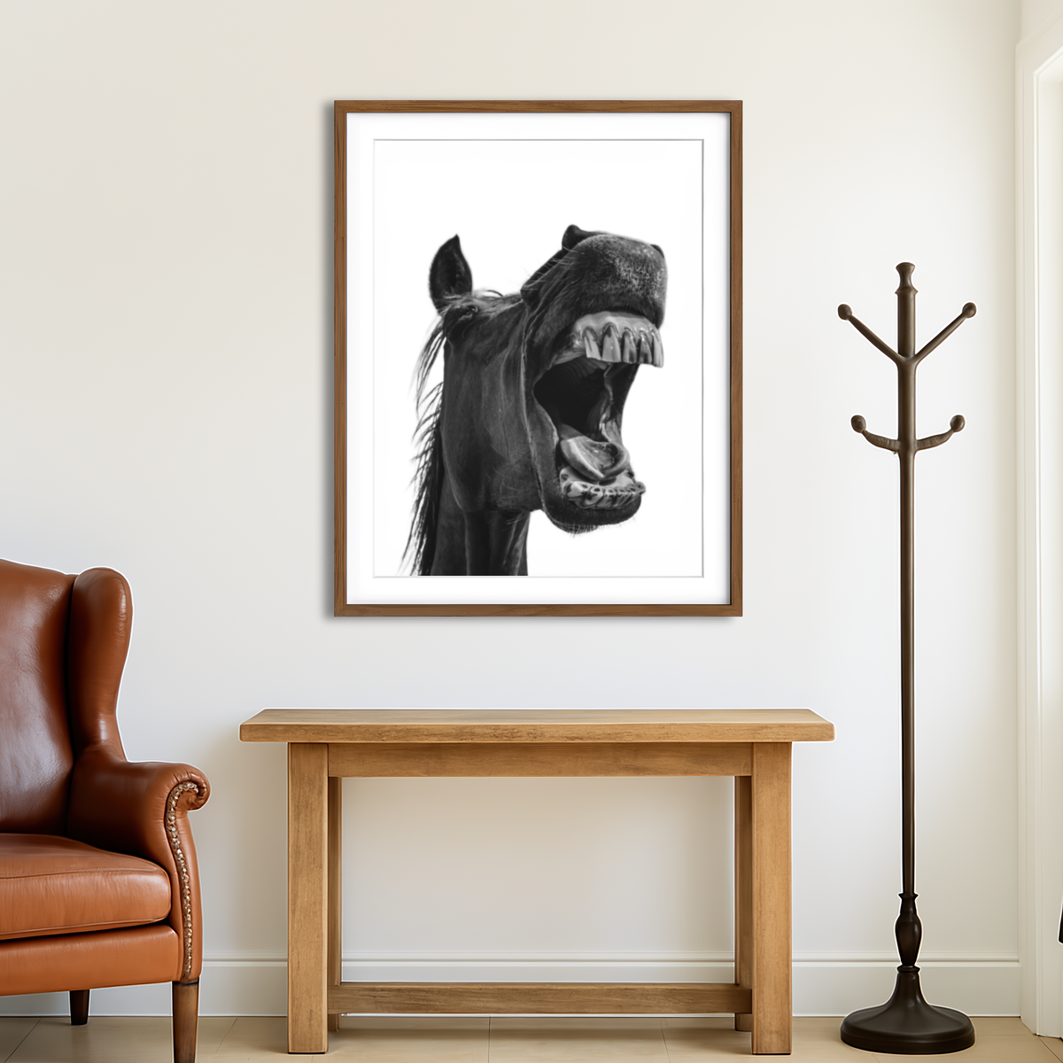 AUTO-MOCKUP ROOM | Funny Horse Wall Art