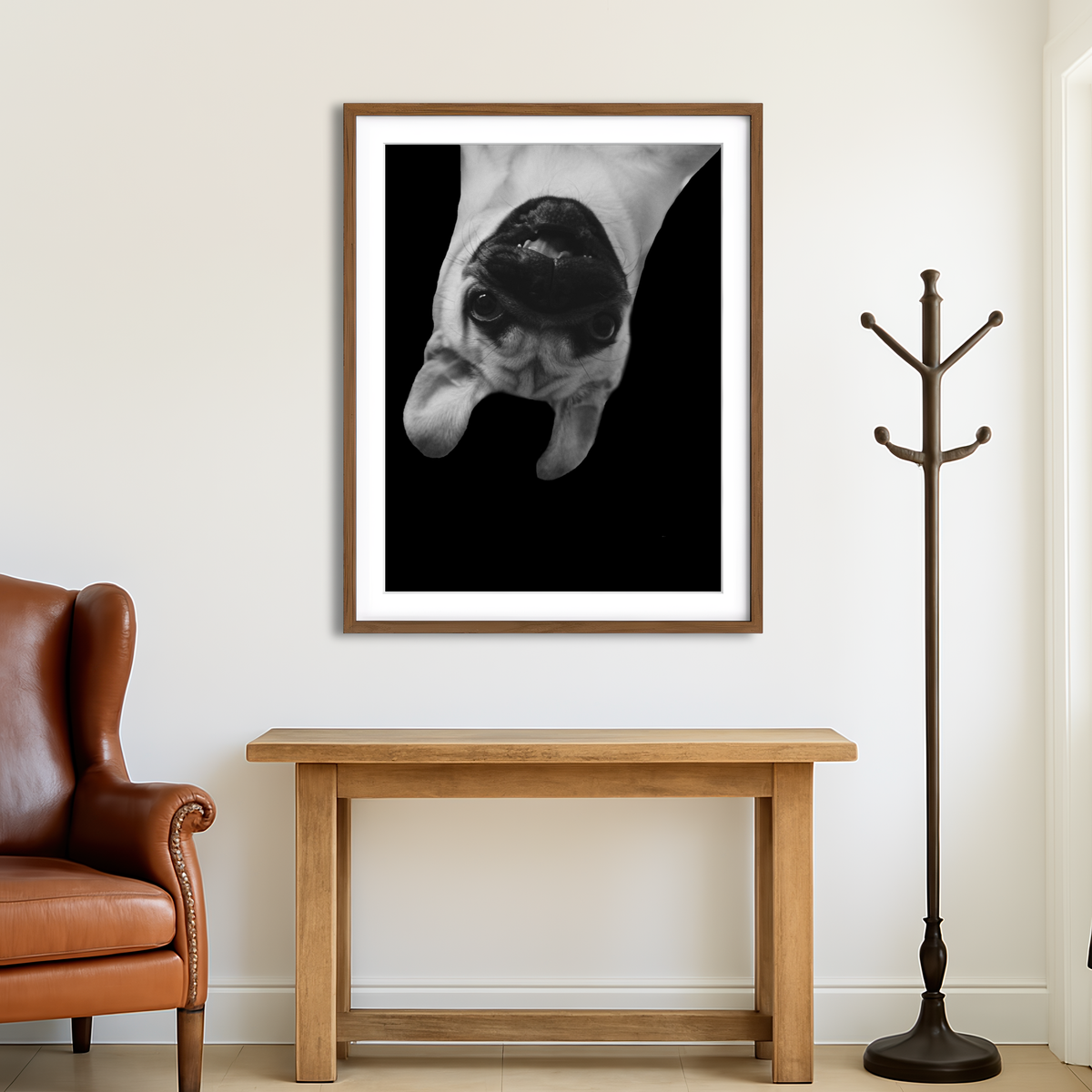 AUTO-MOCKUP ROOM | Funny Pug Dog Wall Art