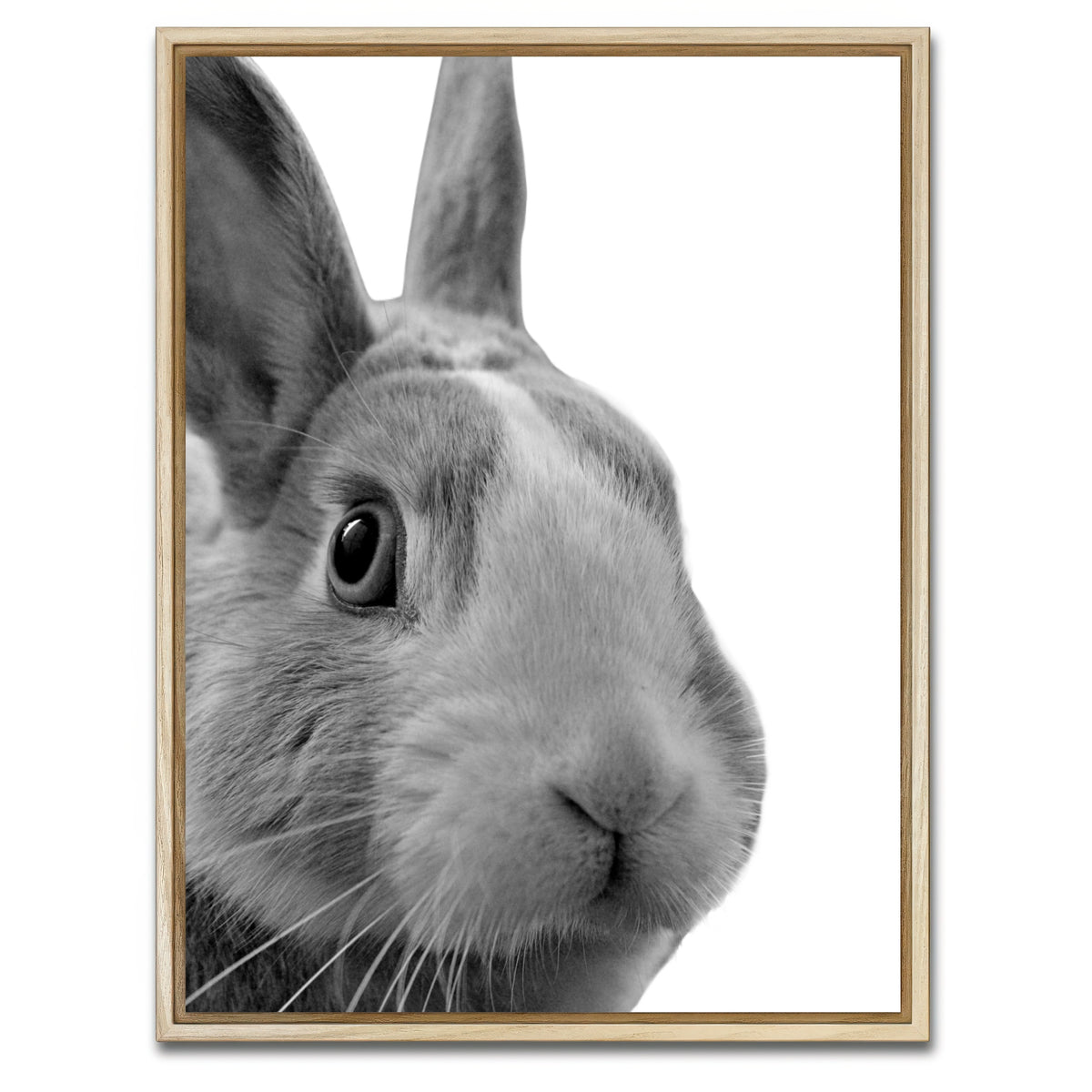 AUTO-MOCKUP WHITE | Funny Rabbit | 1 Piece | Natural Framed Canvas | group=3x4