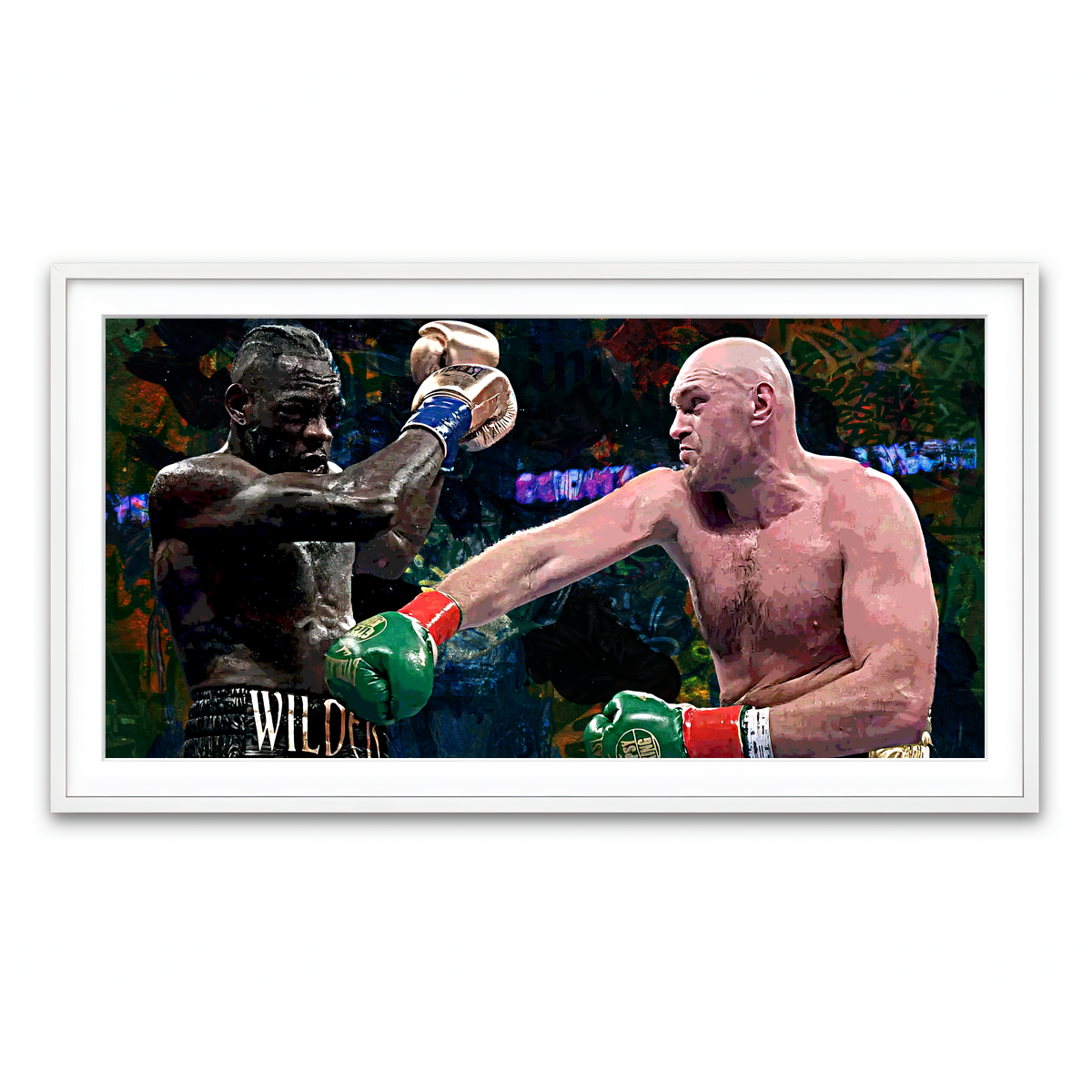 Framed Print 2x1 White