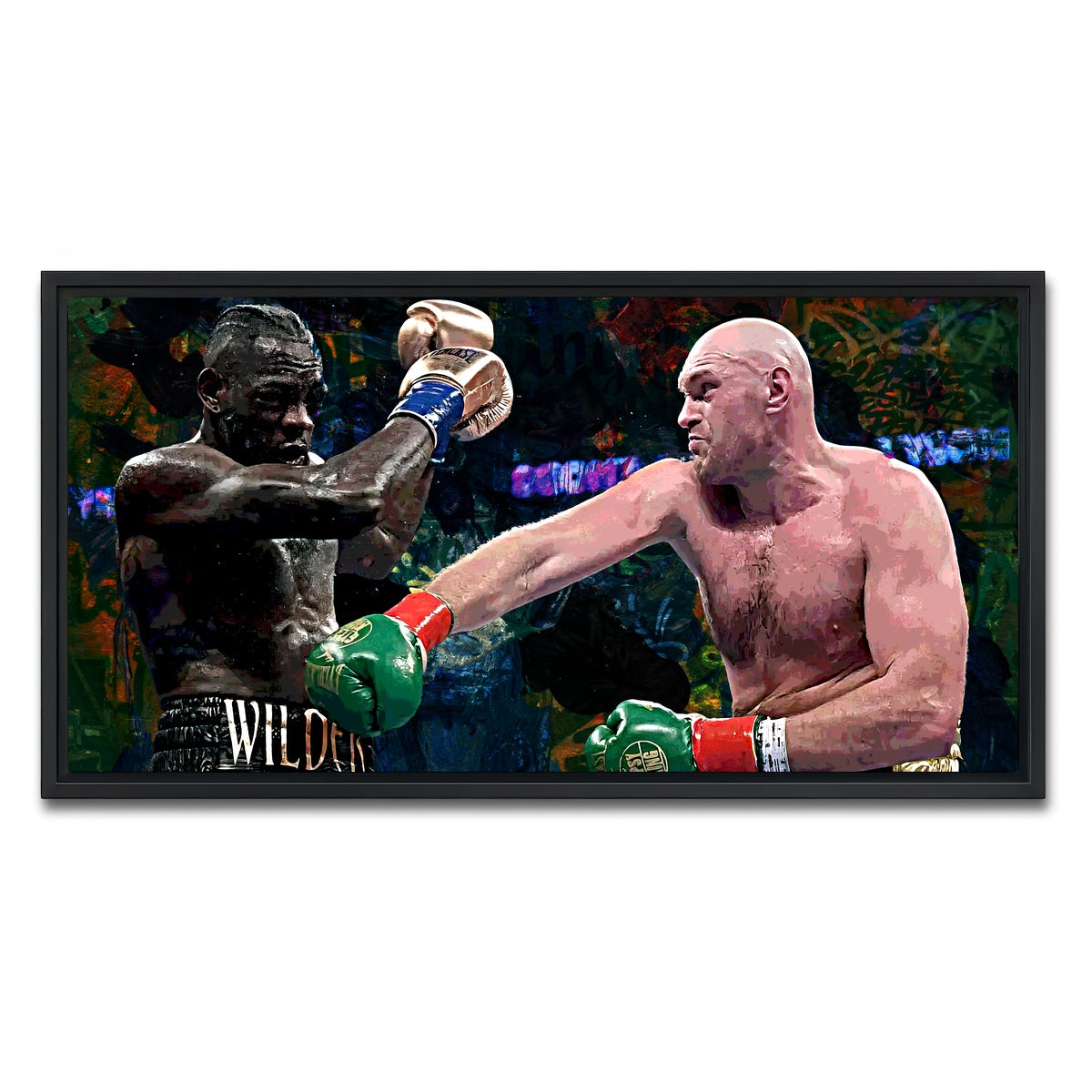 AUTO-MOCKUP WHITE | Fury Vs. Wilder | 1 Piece | Black Framed Canvas | group=2x1