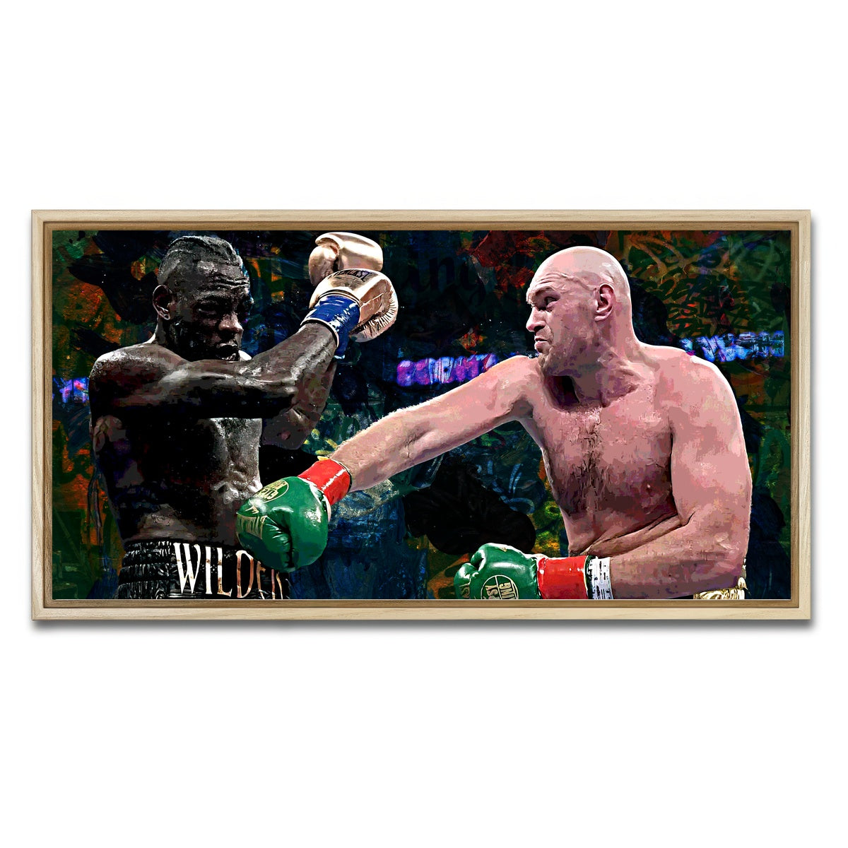 AUTO-MOCKUP WHITE | Fury Vs. Wilder | 1 Piece | Natural Framed Canvas | group=2x1