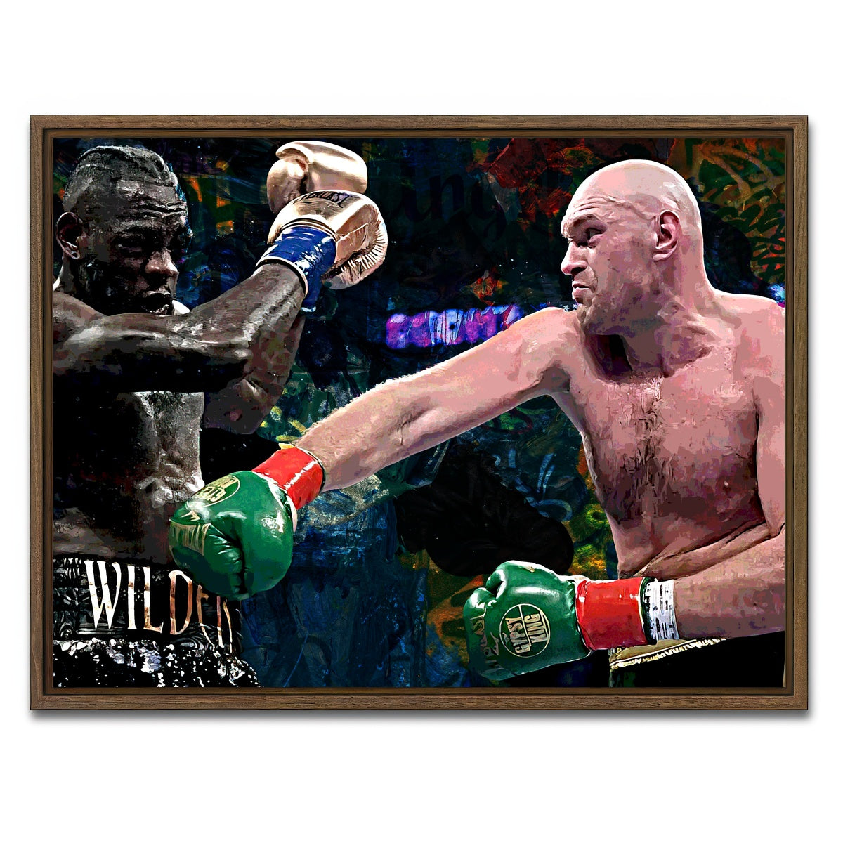 AUTO-MOCKUP WHITE | Fury Vs. Wilder | 1 Piece | Walnut Framed Canvas | group=4x3