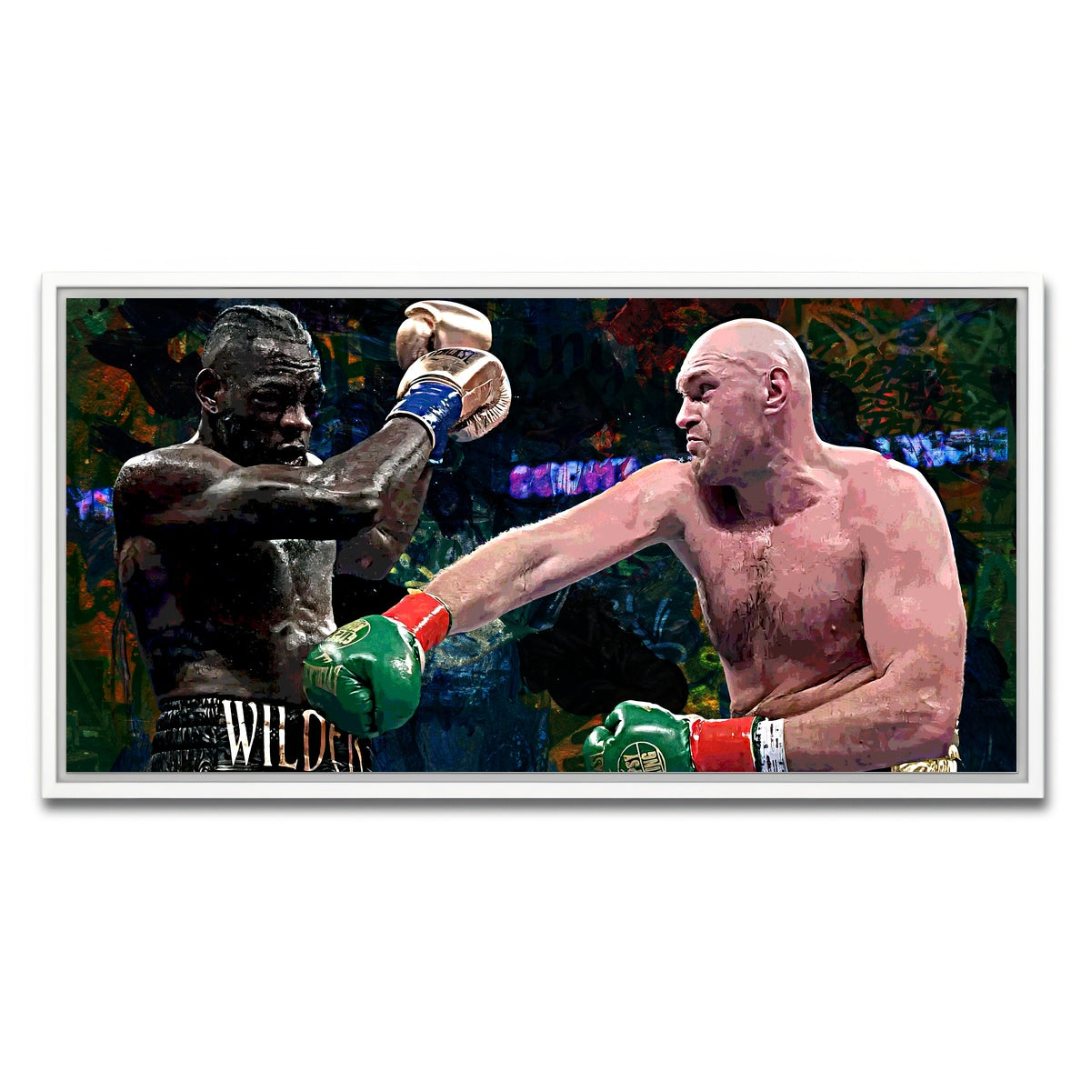 AUTO-MOCKUP WHITE | Fury Vs. Wilder | 1 Piece | White Framed Canvas | group=2x1