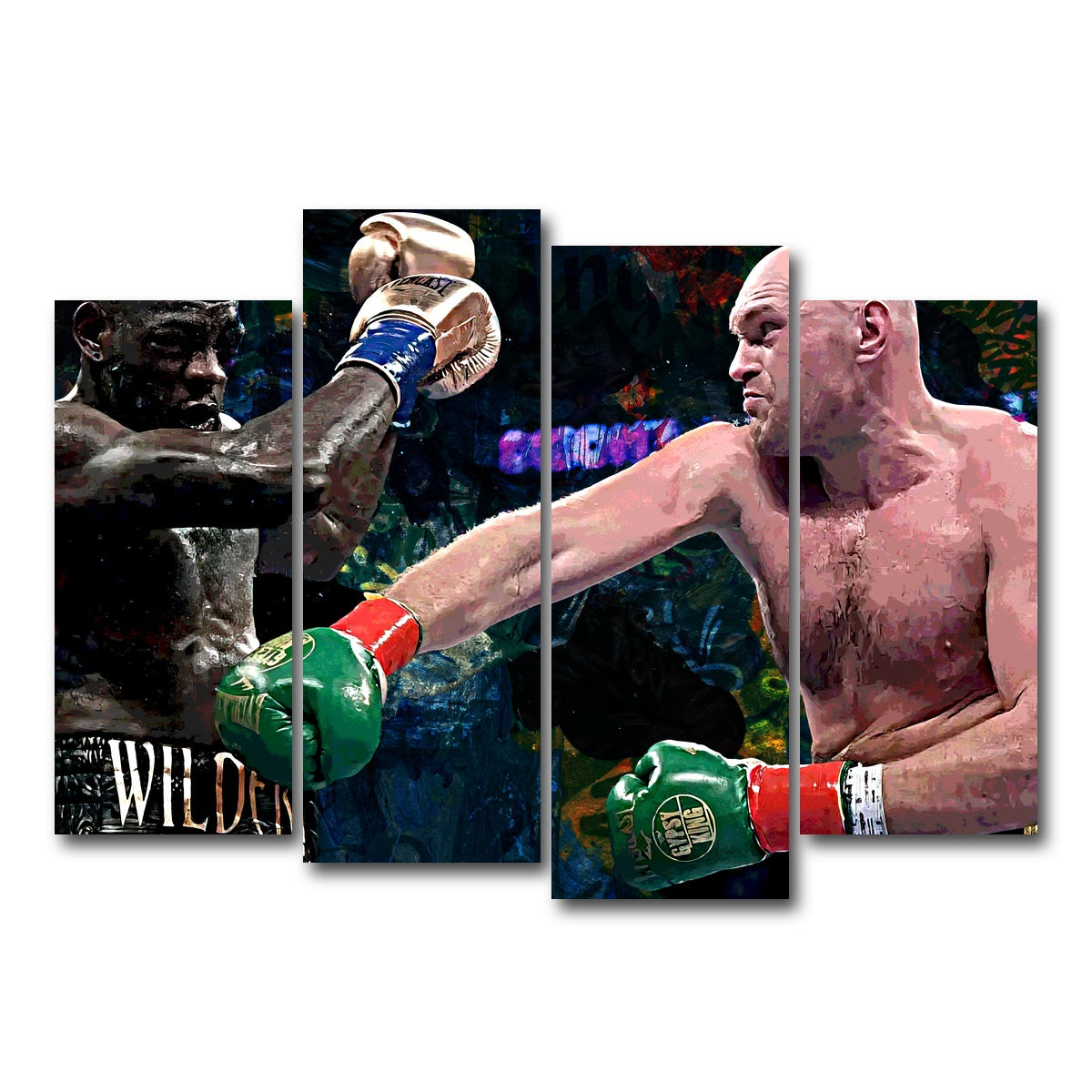 AUTO-MOCKUP WHITE | Fury Vs. Wilder | 4 Piece | Gallery Wrap Canvas | group=4_normal