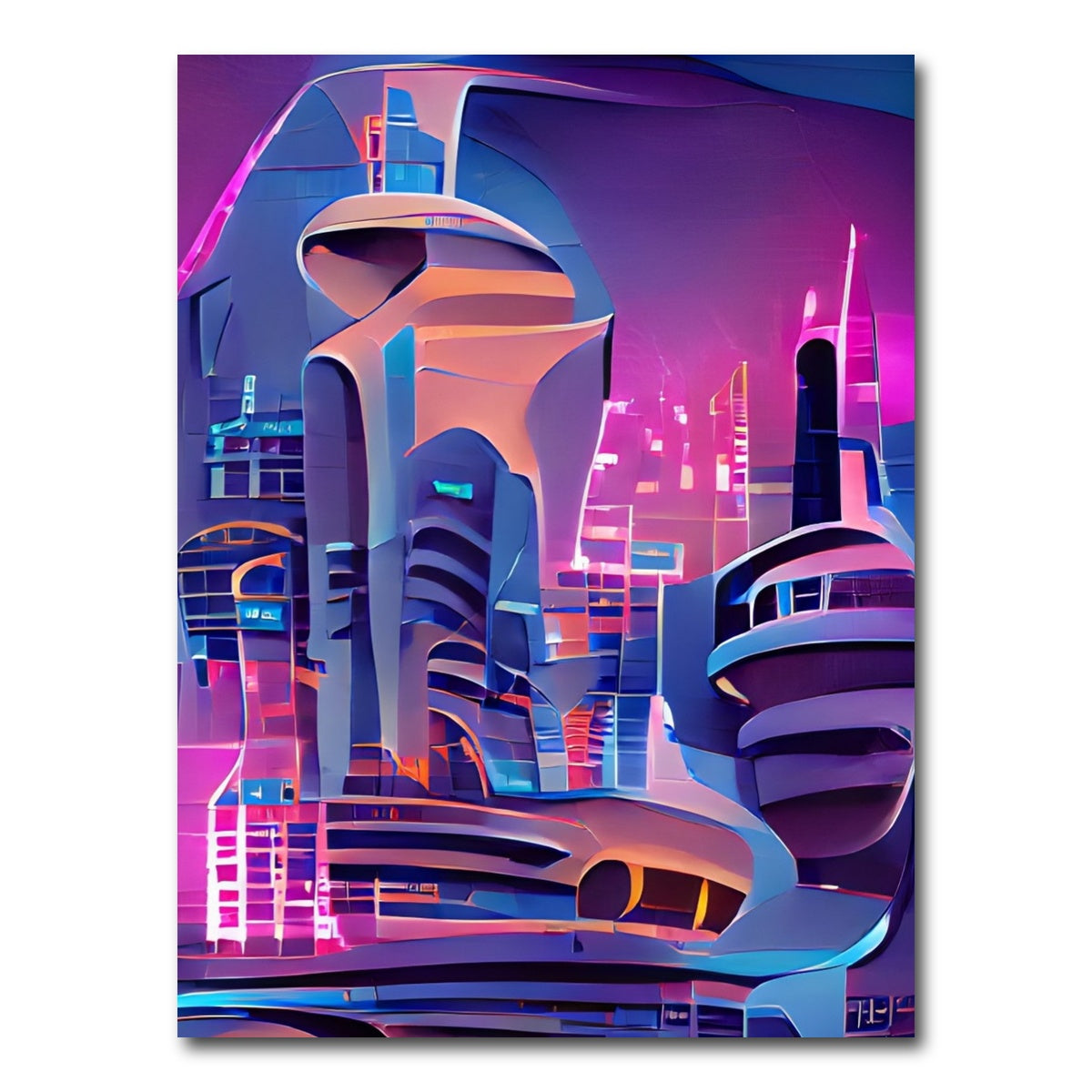AUTO-MOCKUP WHITE | Futuristic City | 1 Piece | Gallery Wrap Canvas | group=3x4