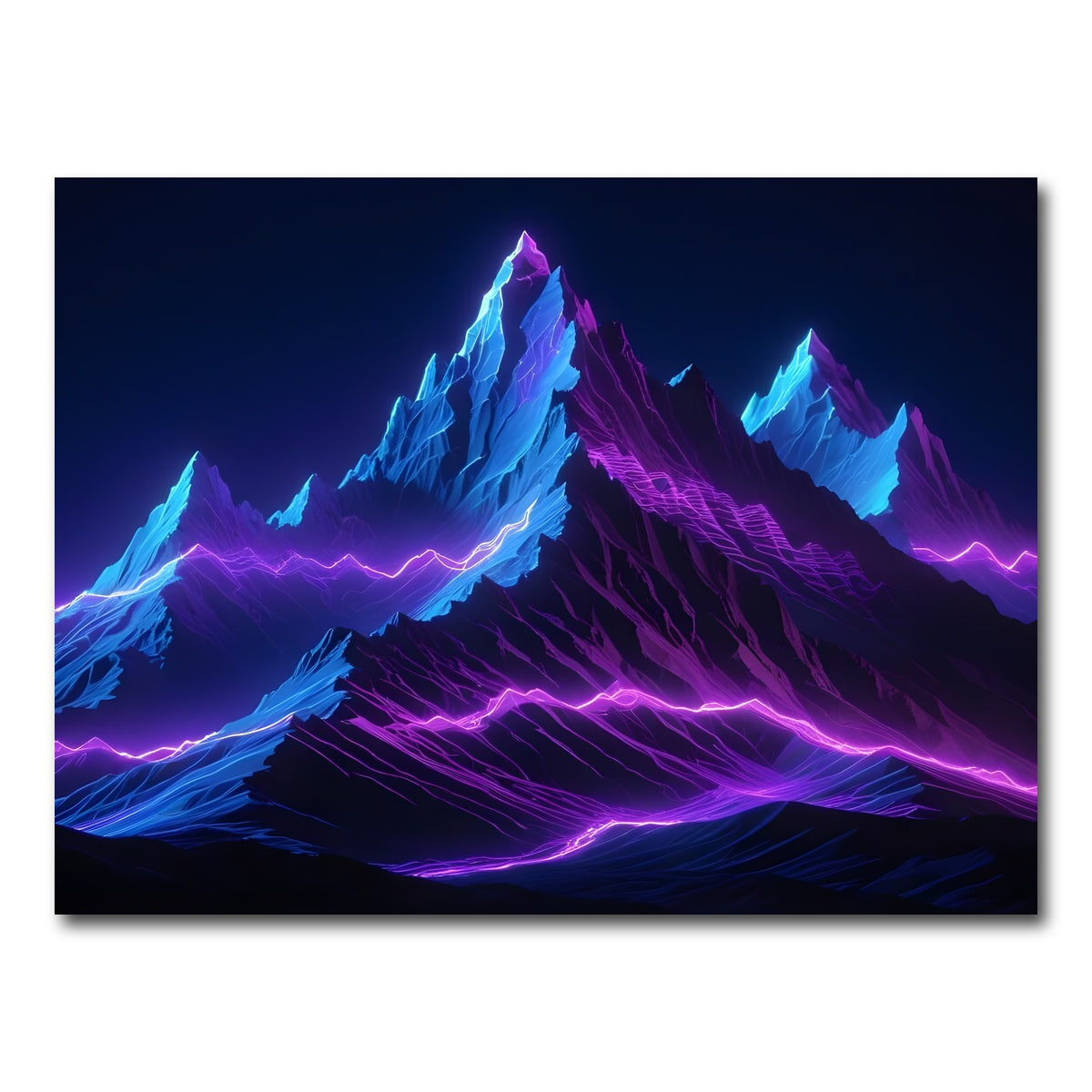 AUTO-MOCKUP WHITE | Futuristic mountain range | 1 Piece | Gallery Wrap Canvas | group=4x3