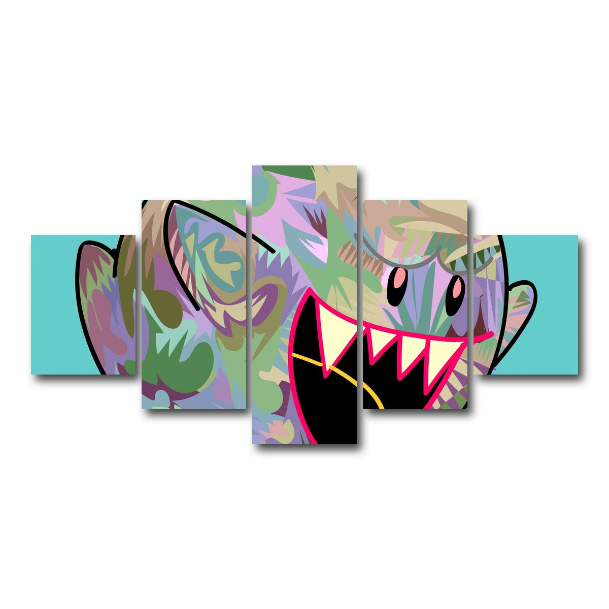 AUTO-MOCKUP WHITE | GHOST Fangs | 5 Piece | Gallery Wrap Canvas | group=5_short