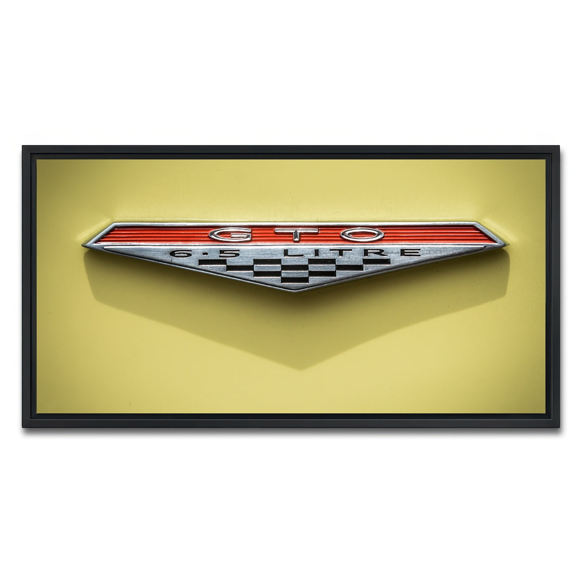 AUTO-MOCKUP WHITE | GTO Emblem | 1 Piece | Black Framed Canvas | group=2x1