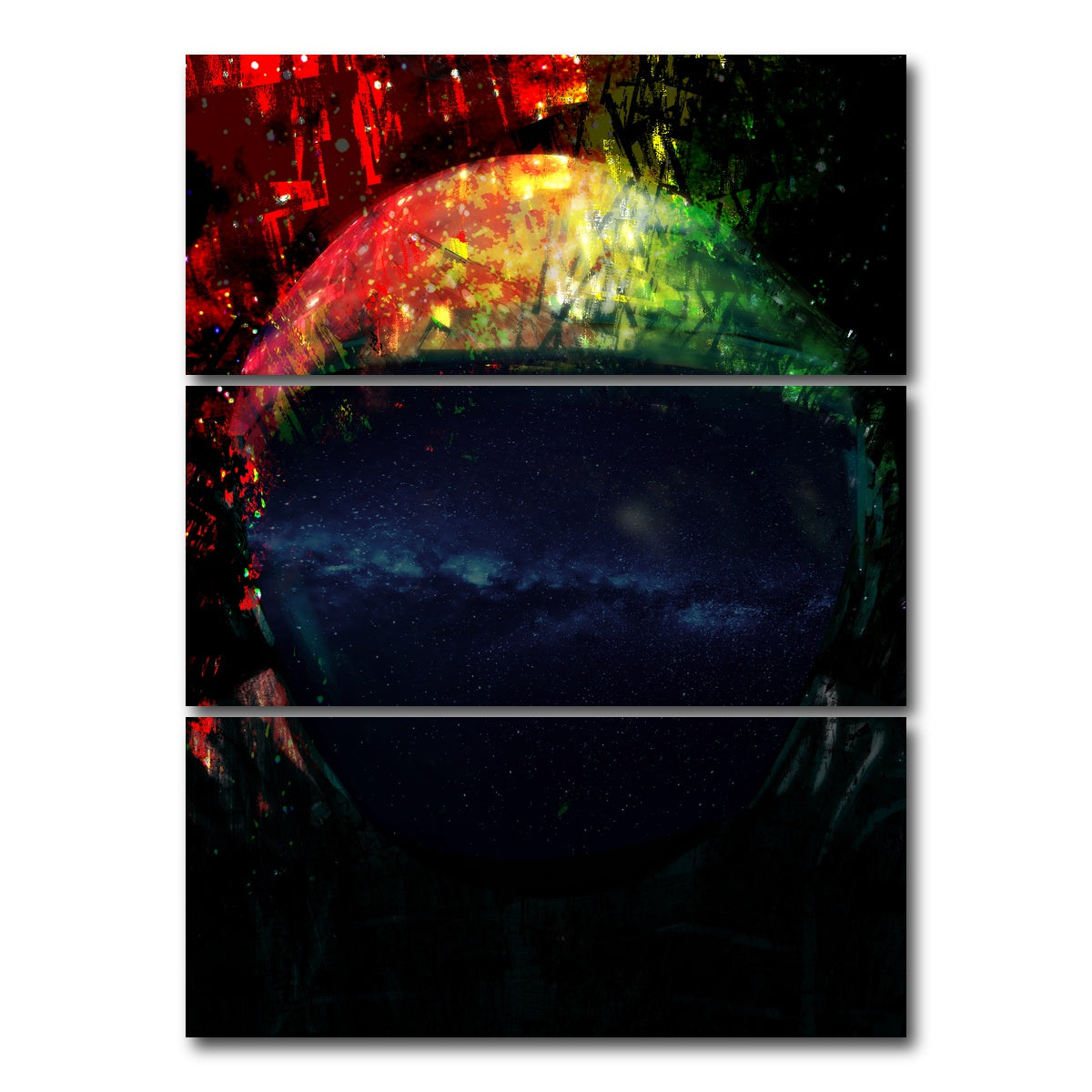 AUTO-MOCKUP WHITE | Galaxy Glow 4 | 3 Piece | Gallery Wrap Canvas | group=8x18_stacked