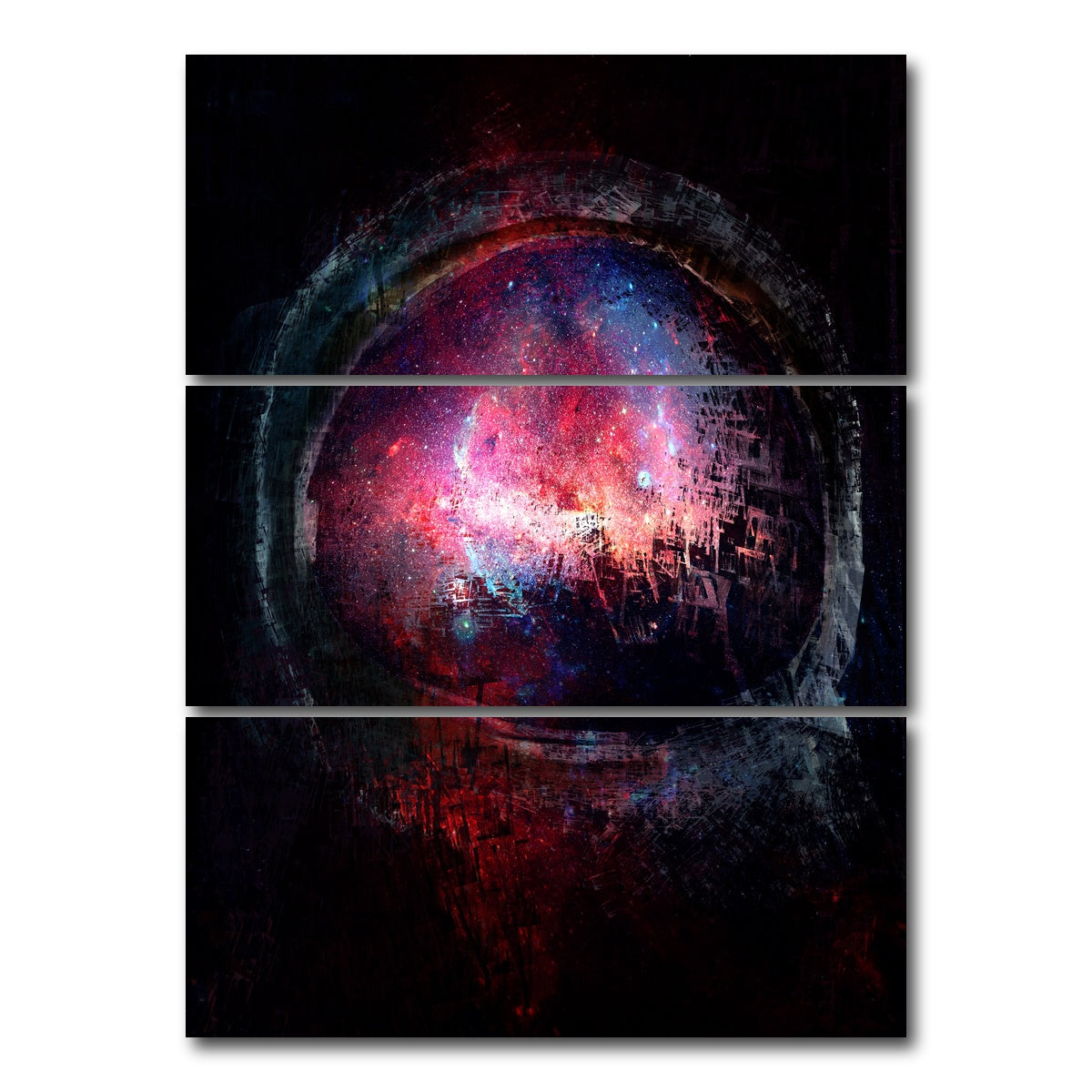 AUTO-MOCKUP WHITE | Galaxy Glow 5 | 3 Piece | Gallery Wrap Canvas | group=8x18_stacked