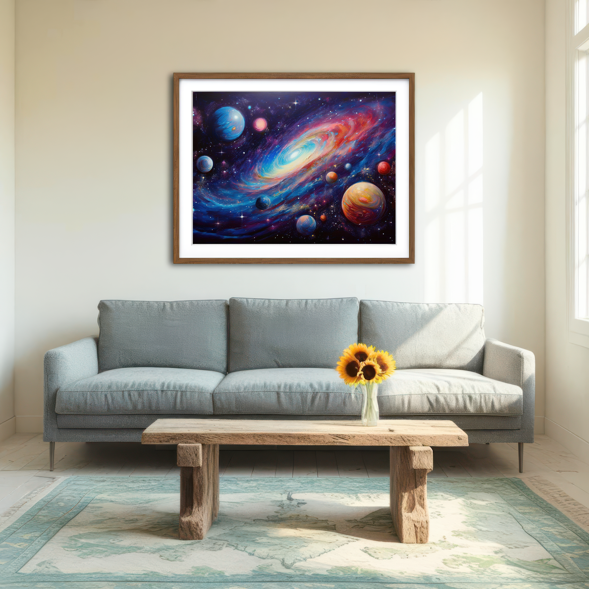 AUTO-MOCKUP ROOM | Galaxy Painting Wall Art