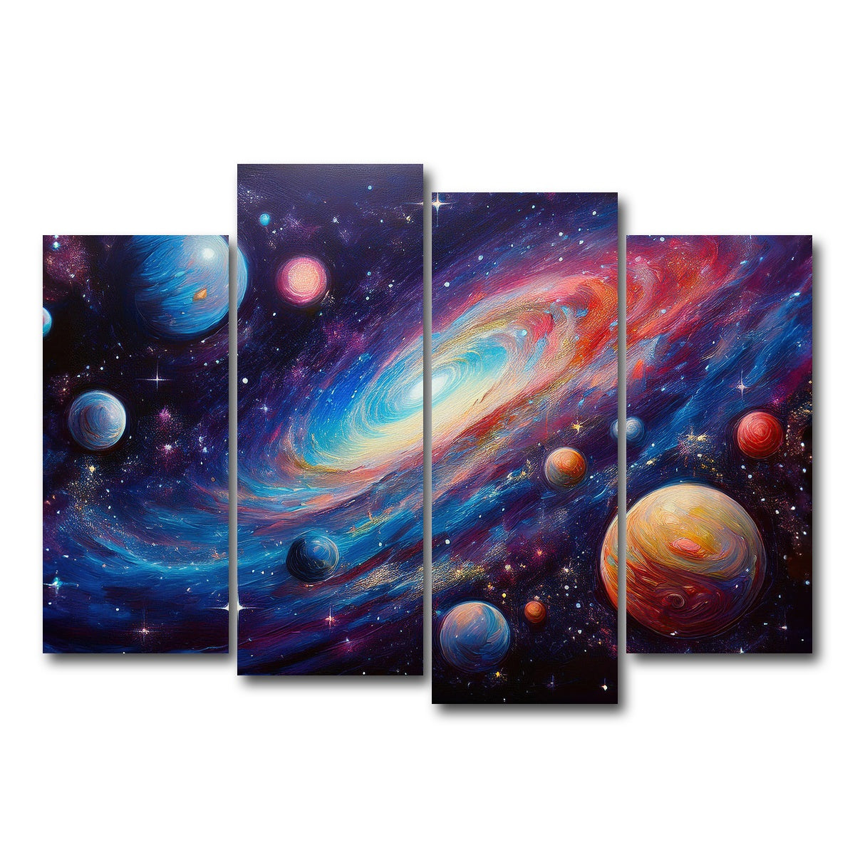 AUTO-MOCKUP WHITE | Galaxy Painting | 4 Piece | Gallery Wrap Canvas | group=4_normal