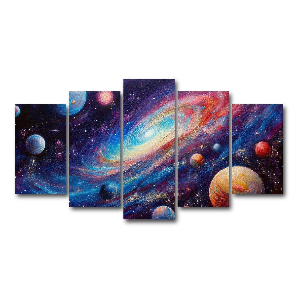 AUTO-MOCKUP WHITE | Galaxy Painting | 5 Piece | Gallery Wrap Canvas | group=5_normal