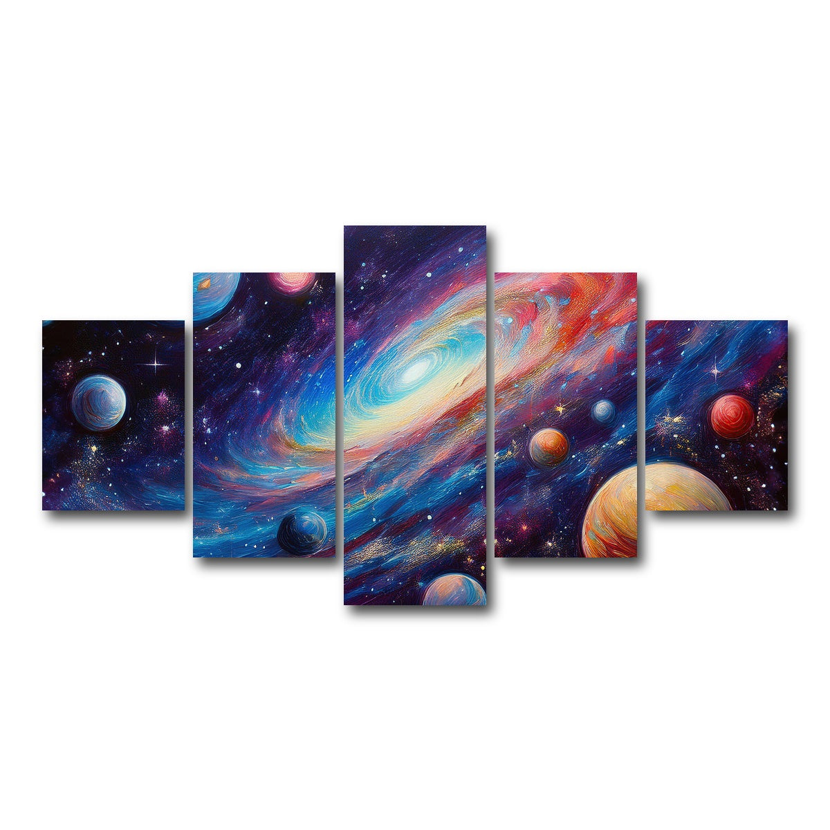 AUTO-MOCKUP WHITE | Galaxy Painting | 5 Piece | Gallery Wrap Canvas | group=5_short
