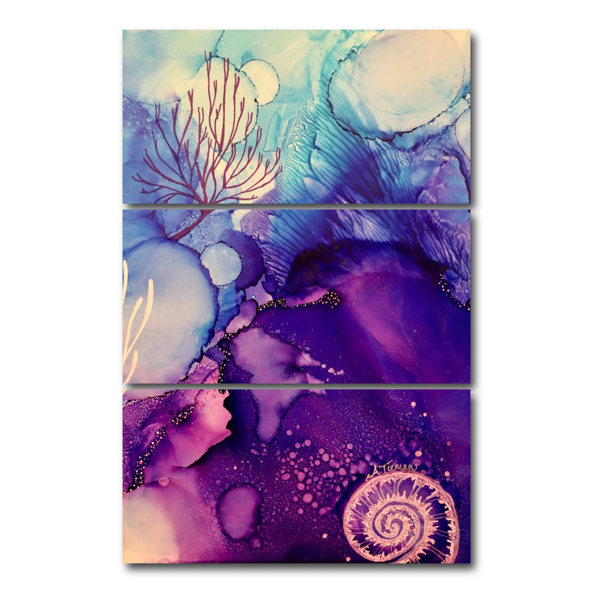 AUTO-MOCKUP WHITE | Galaxy Reef | 3 Piece | Gallery Wrap Canvas | group=12x24_stacked