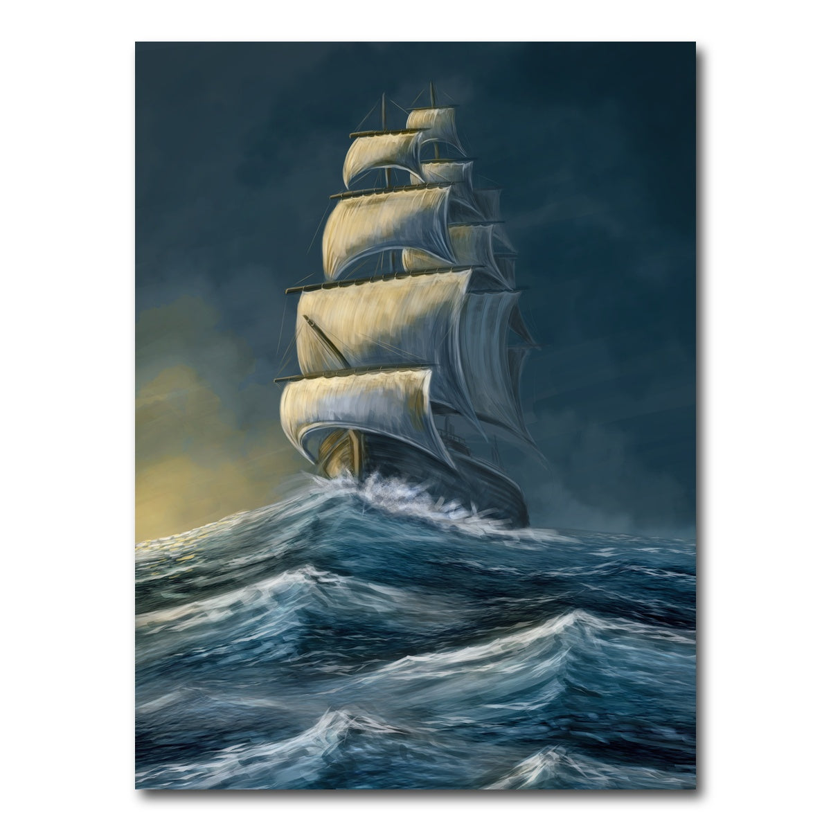 AUTO-MOCKUP WHITE | Galleon under the dark sky | 1 Piece | Gallery Wrap Canvas | group=3x4