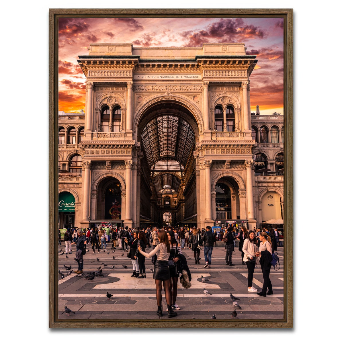 AUTO-MOCKUP WHITE | Galleria Vittorio Emanuele II Milano | 1 Piece | Walnut Framed Canvas | group=3x4