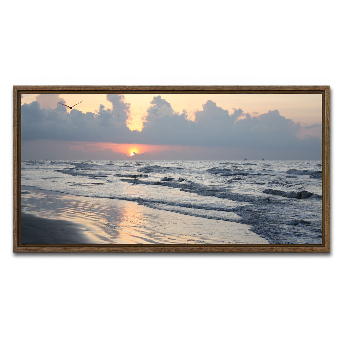 AUTO-MOCKUP WHITE | Galveston Island | 1 Piece | Walnut Framed Canvas | group=2x1